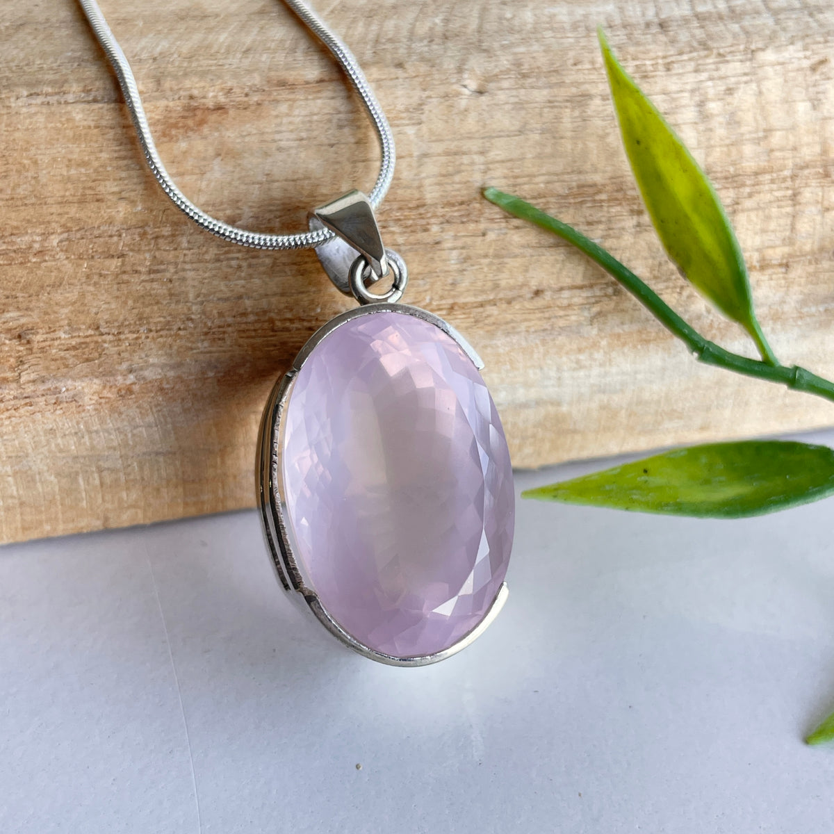Rose Quartz Oval Pendant