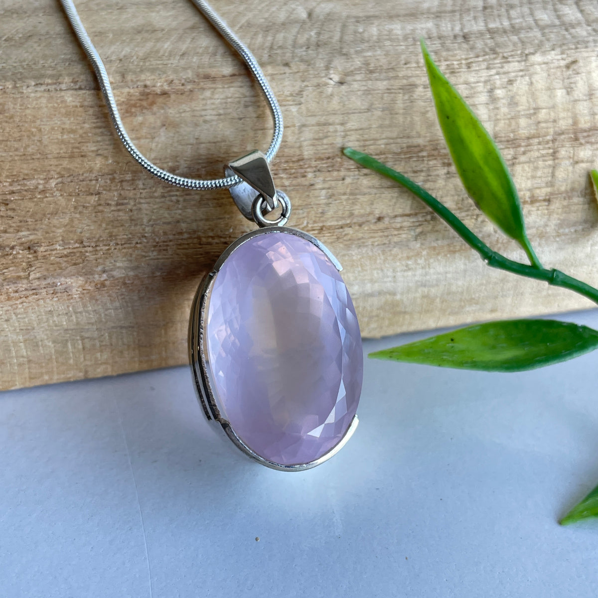 Rose Quartz Oval Pendant