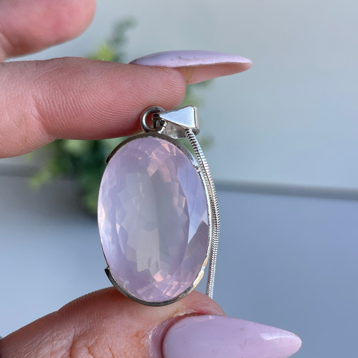 Rose Quartz Oval Pendant
