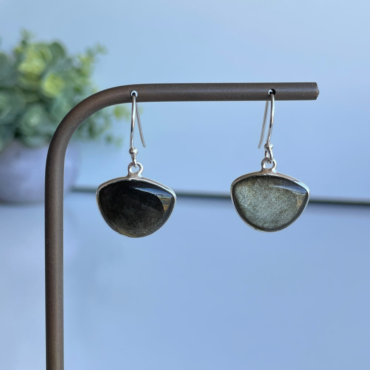 Gold Sheen Obsidian Earrings