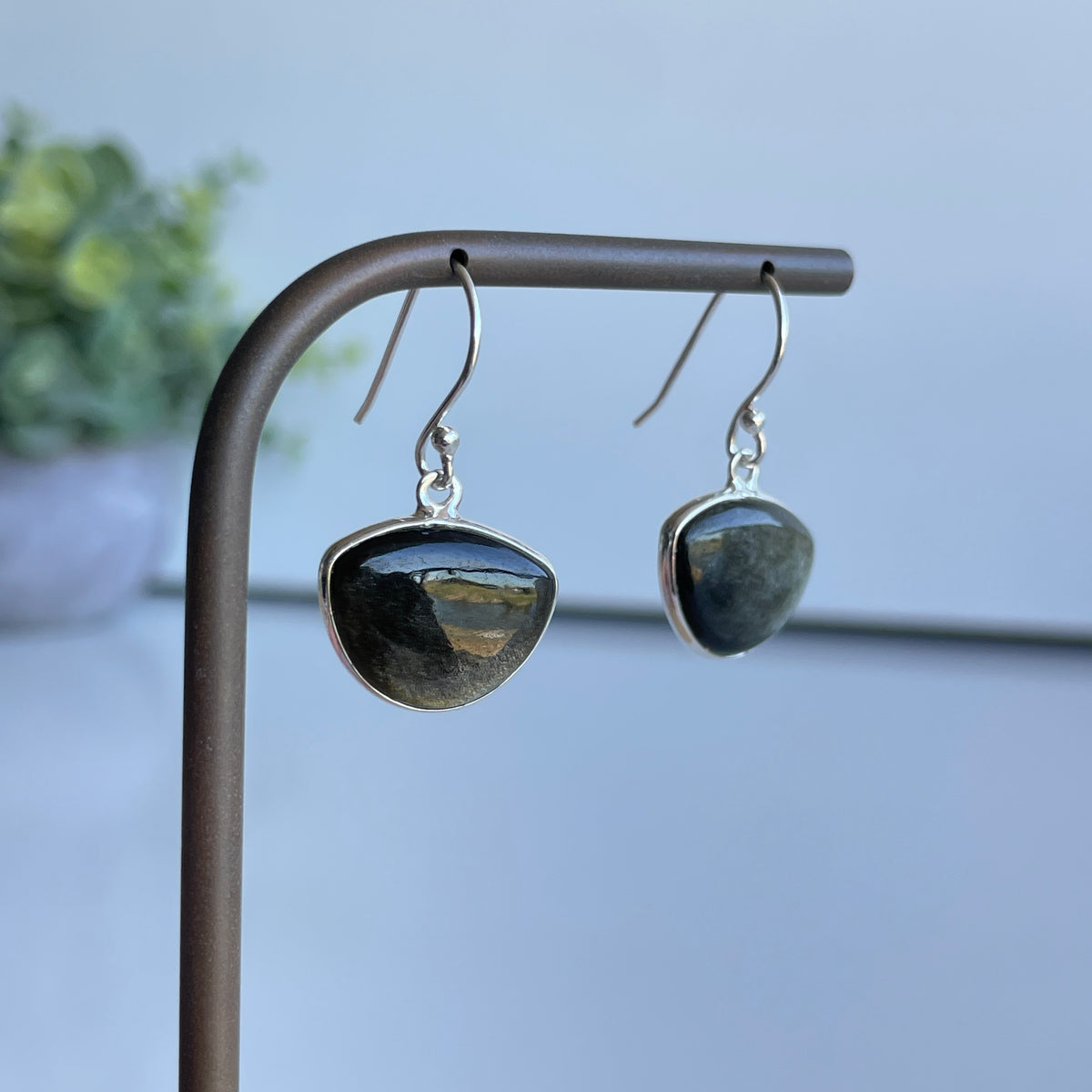 Gold Sheen Obsidian Earrings
