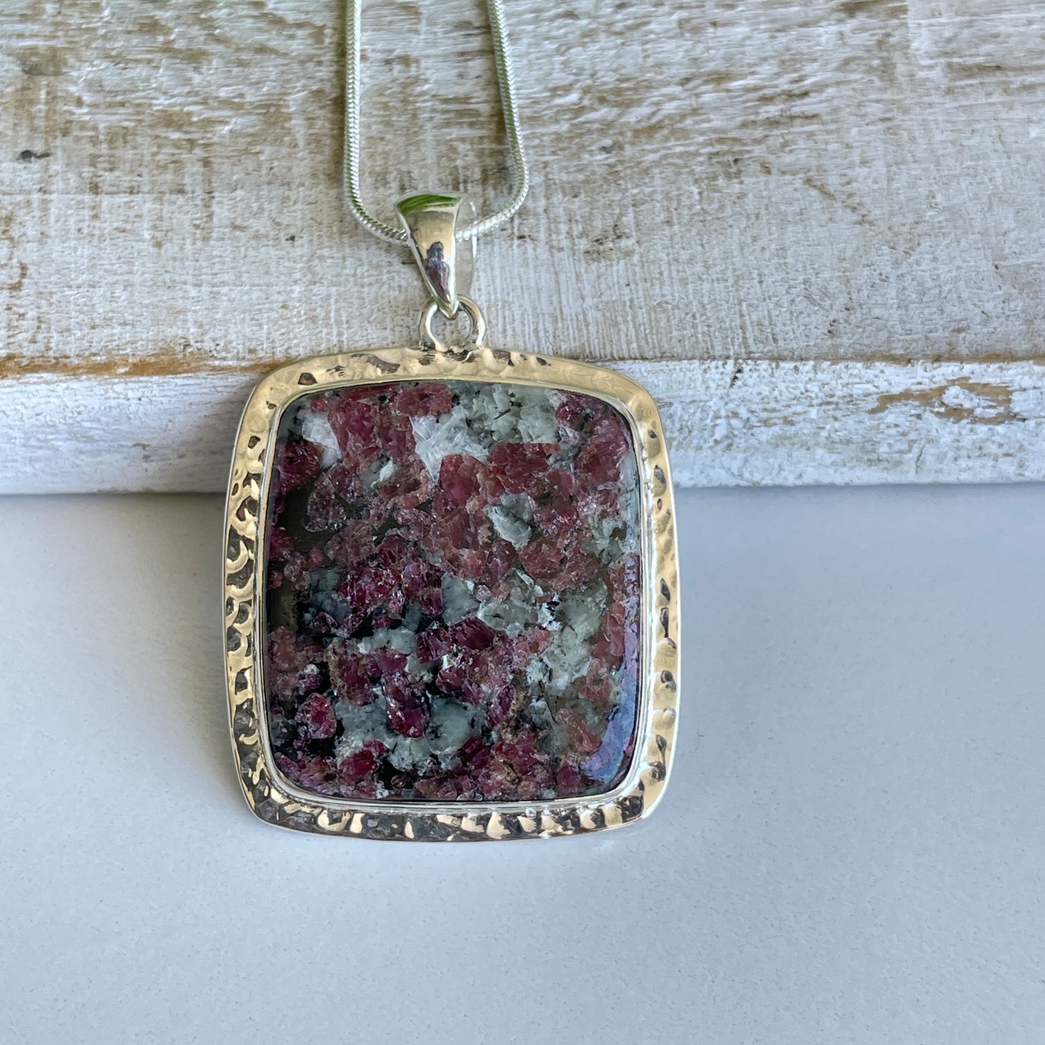 Eudialyte Rectangle Pendant