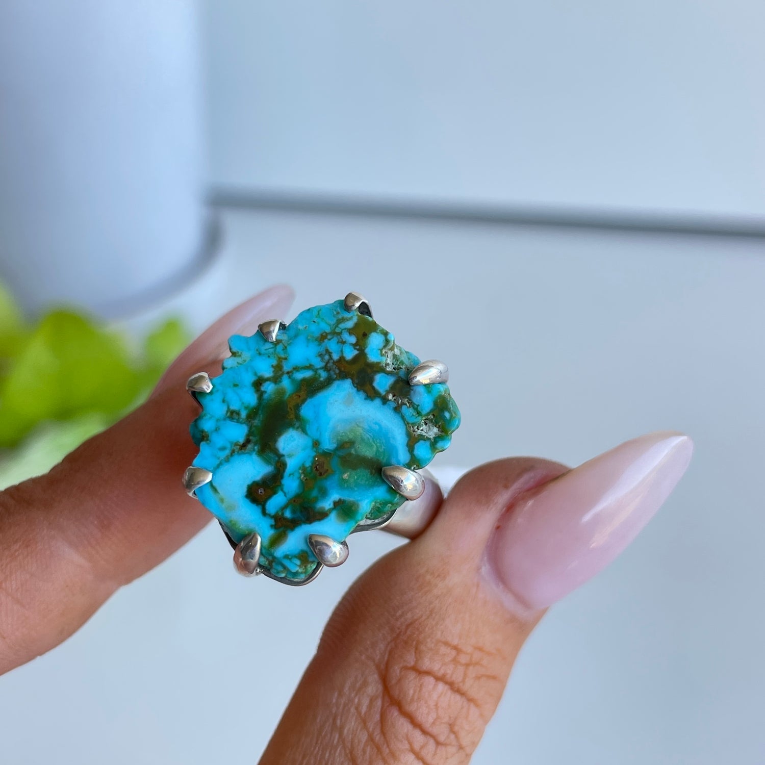 Turquoise Freefrom Ring Sz8 003