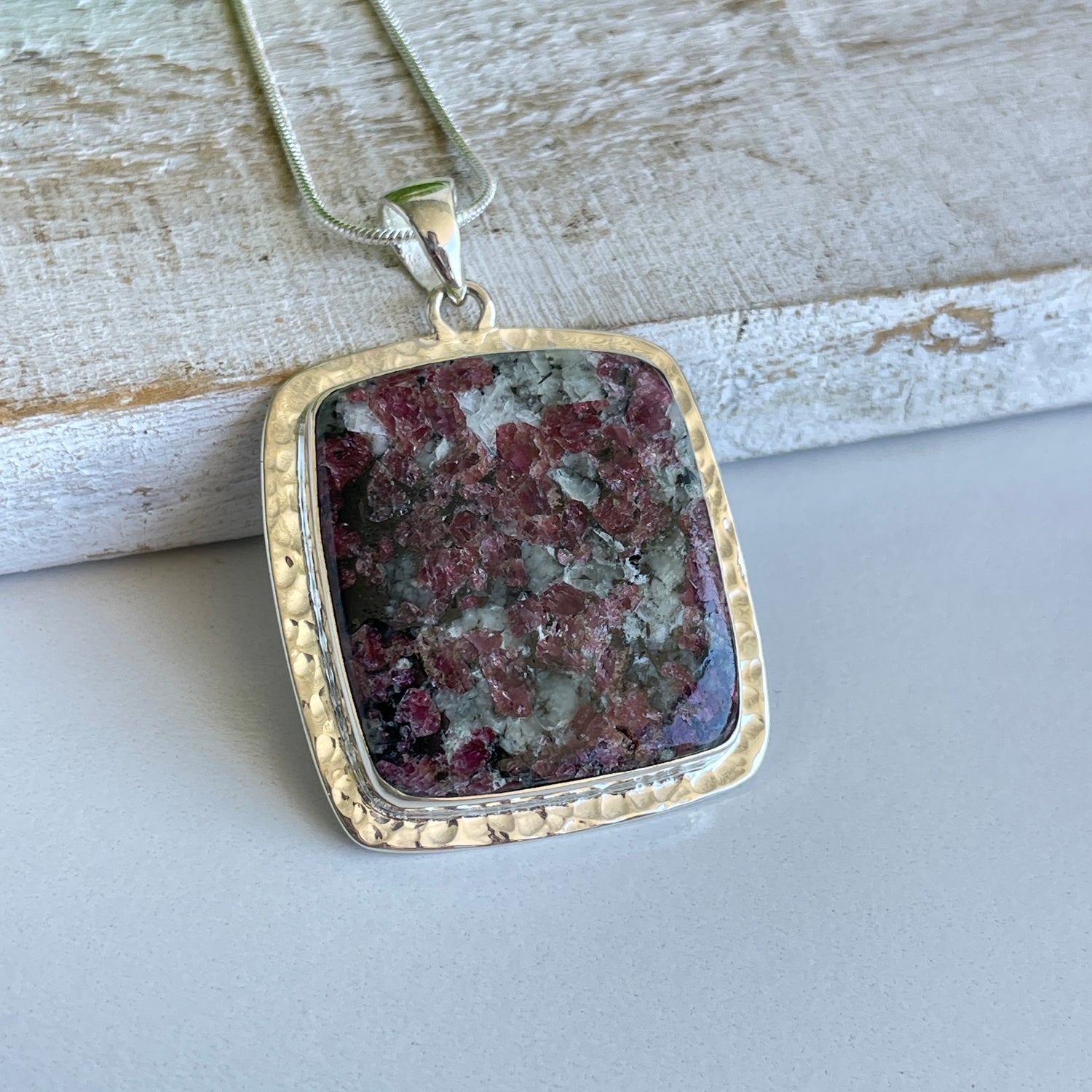 Eudialyte Rectangle Pendant