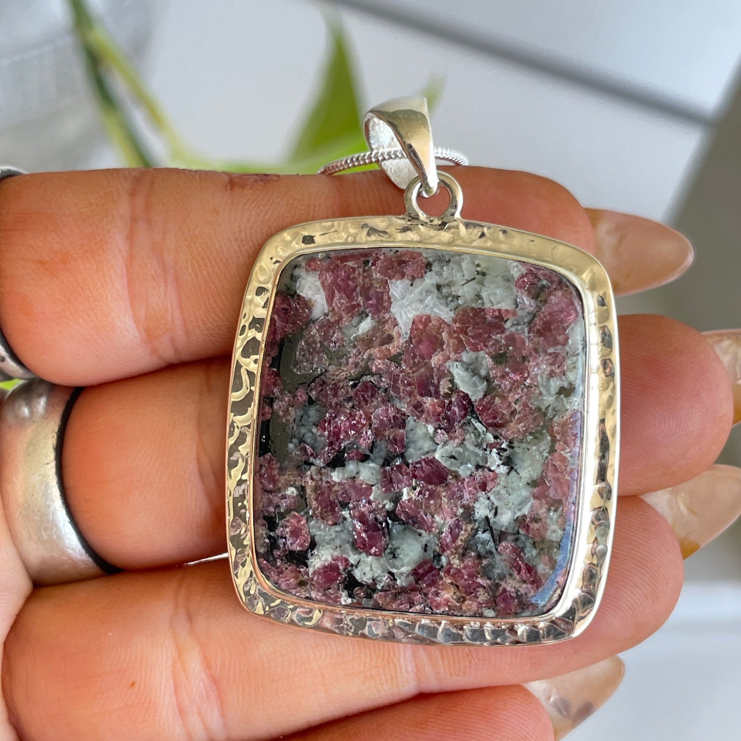Eudialyte Rectangle Pendant