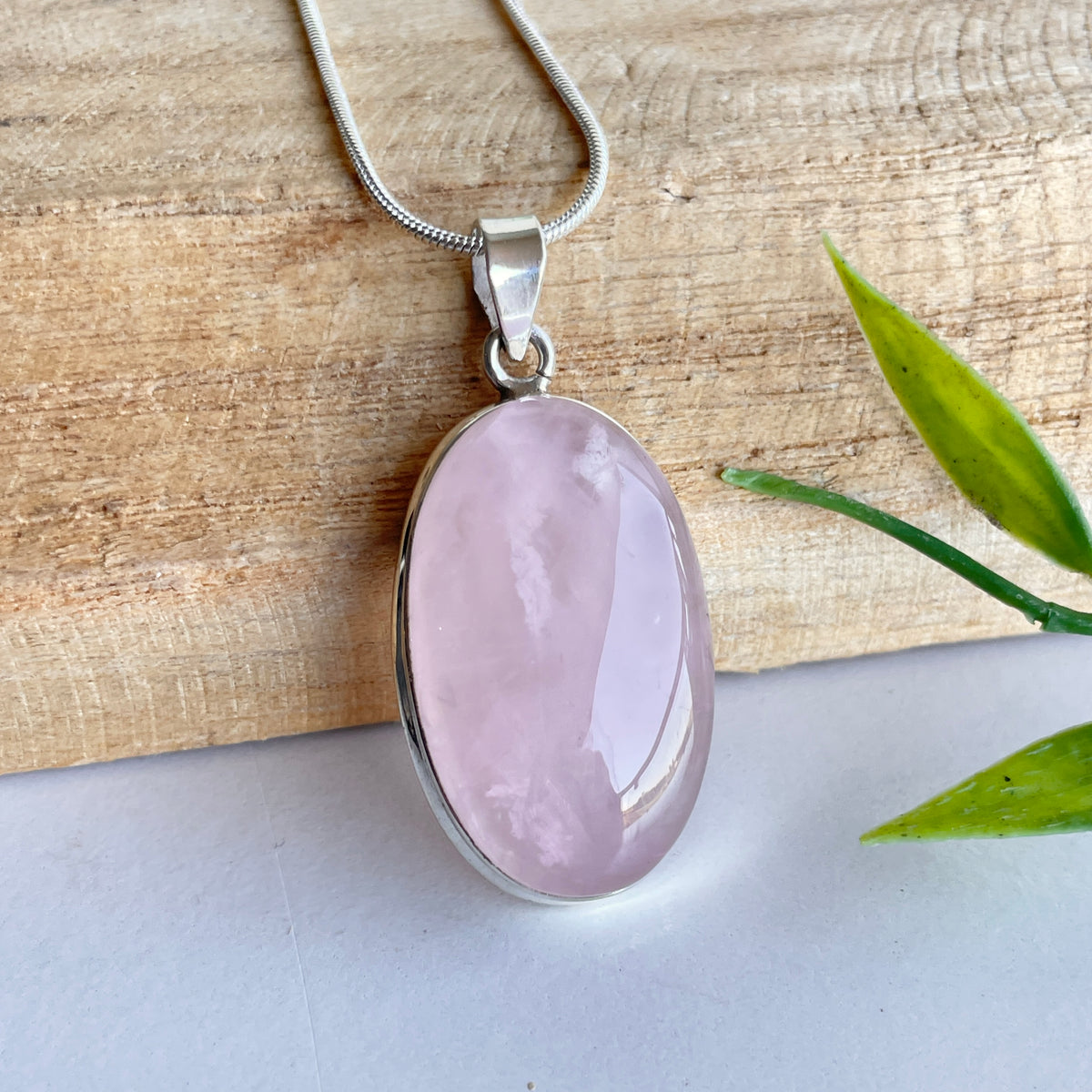 Rose Quartz Oval Pendant