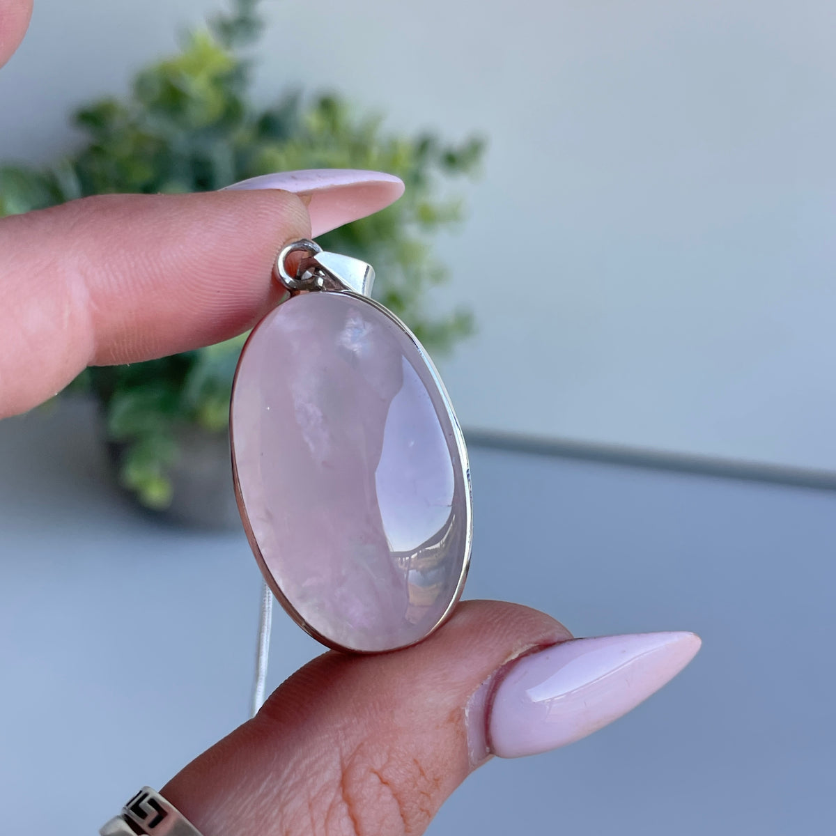 Rose Quartz Oval Pendant