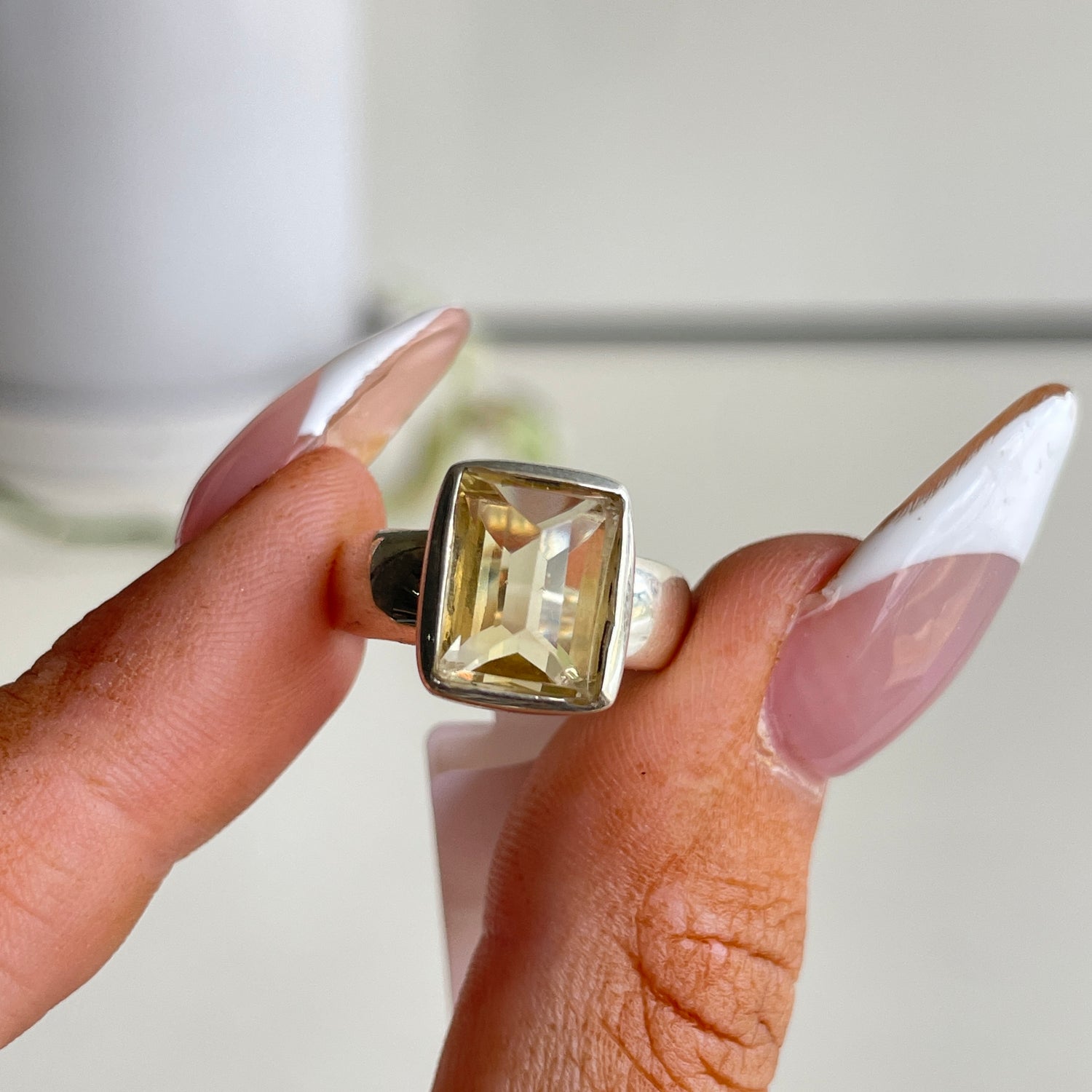Citrine Rectangle Ring Sz5