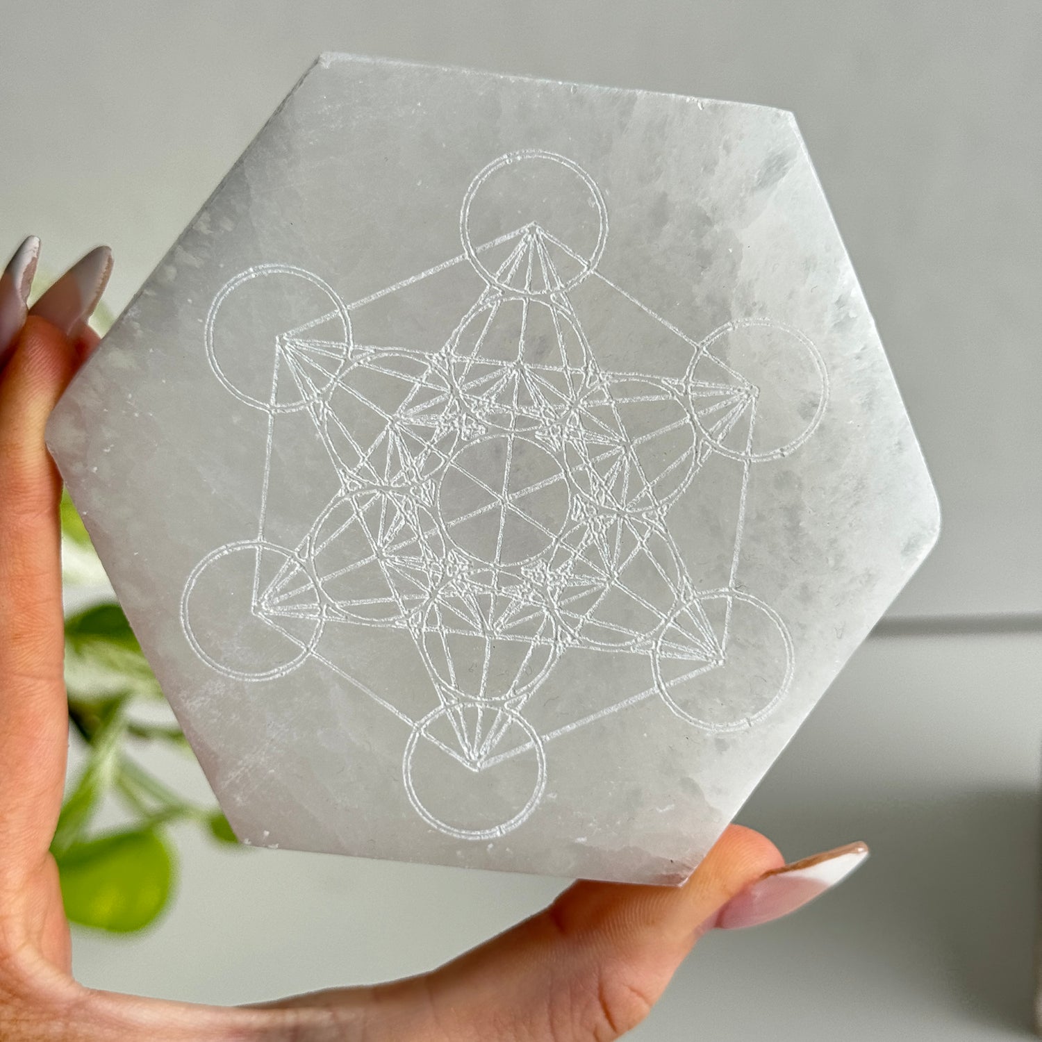 Selenite Hexagon Grid Plate
