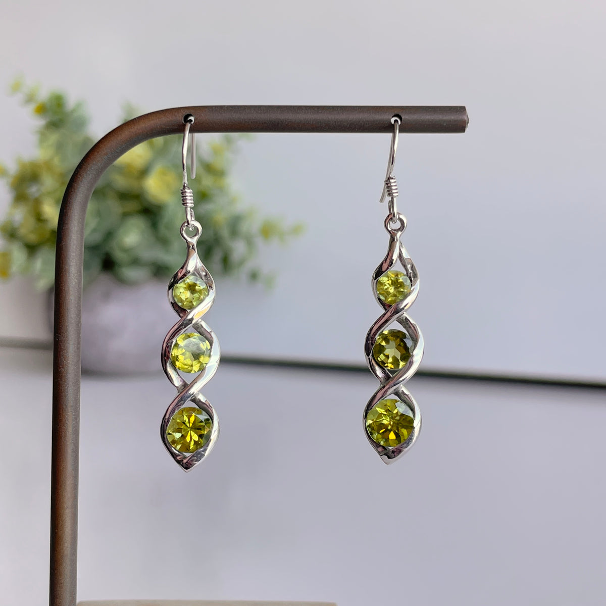 Peridot Triple Earrings
