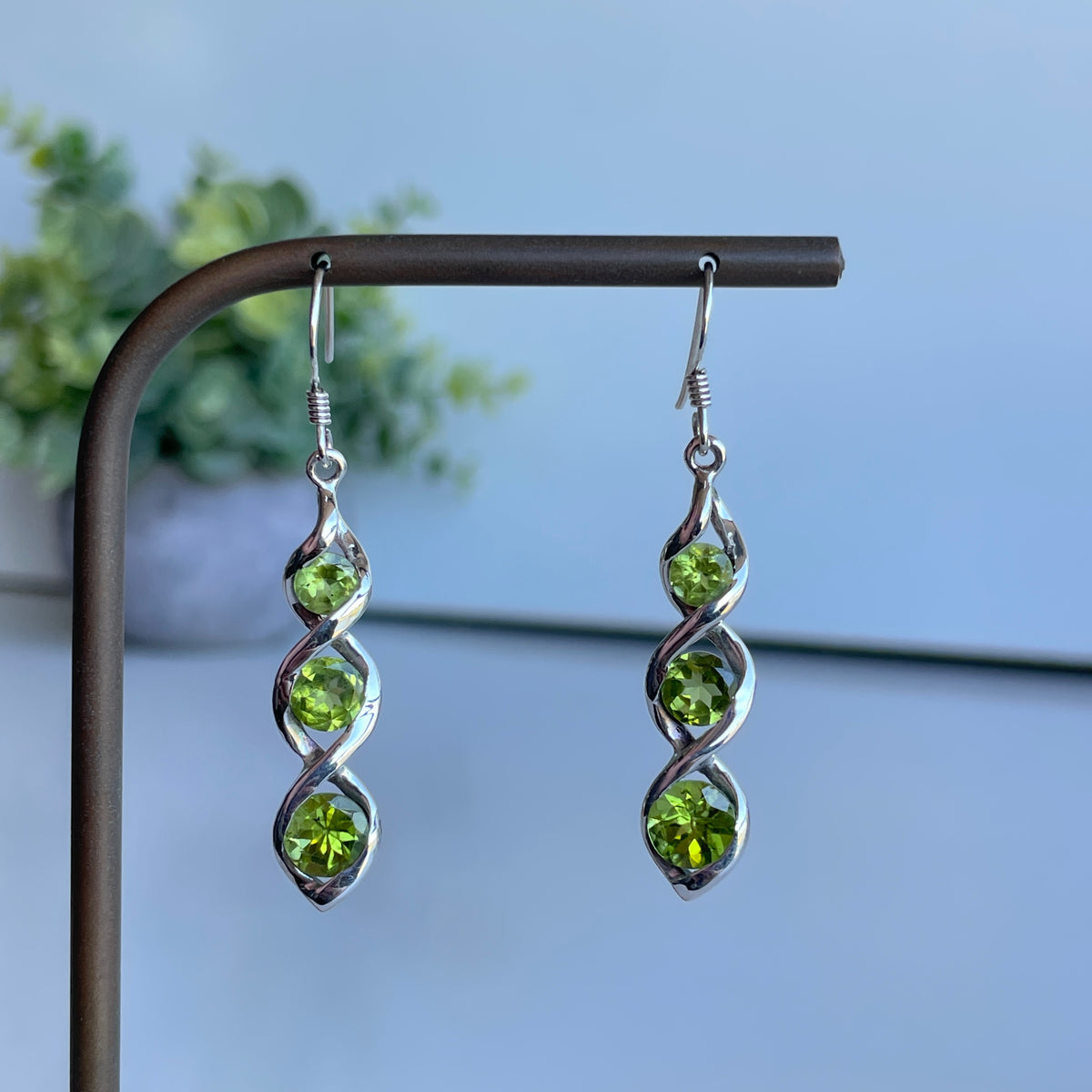 Peridot Triple Earrings
