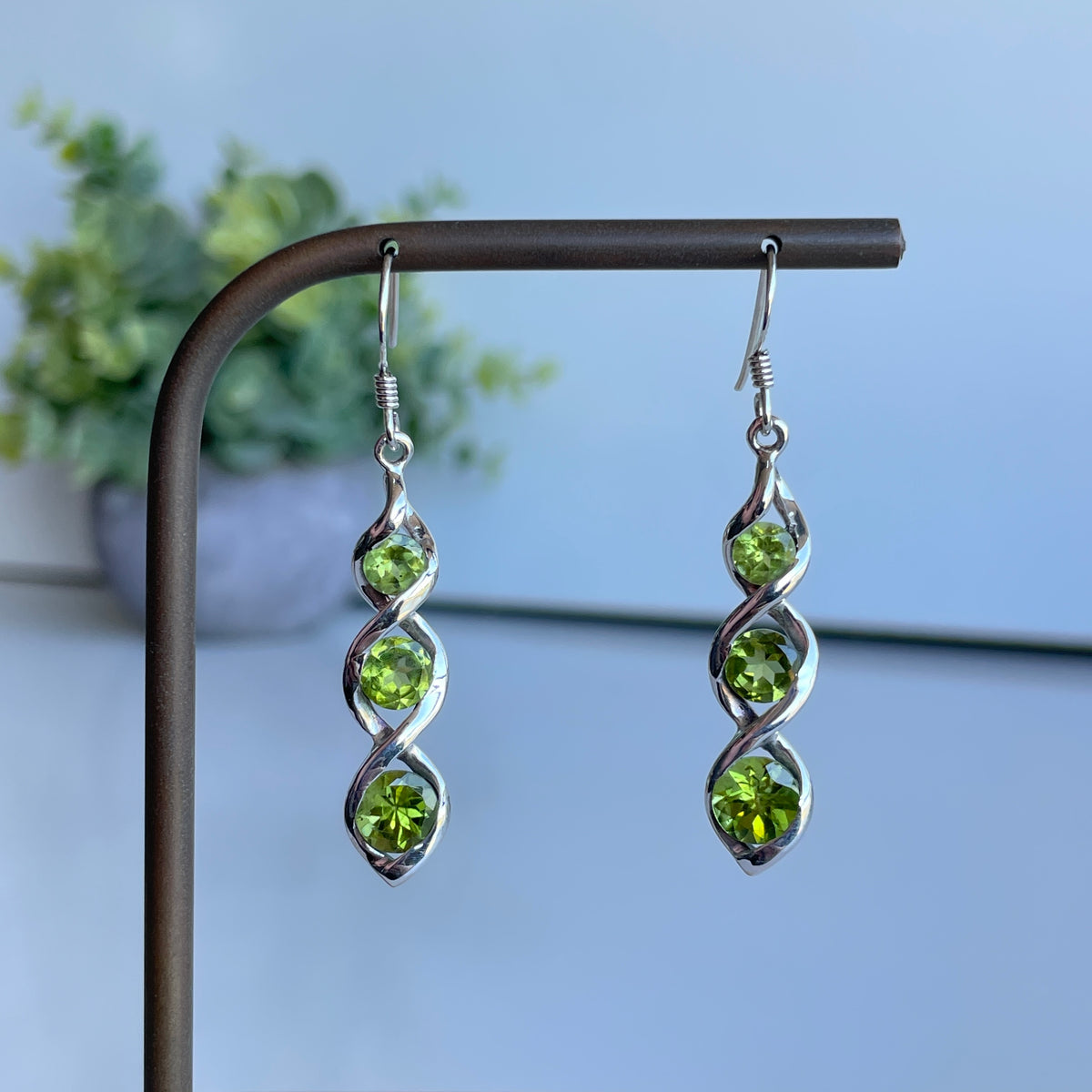 Peridot Triple Earrings