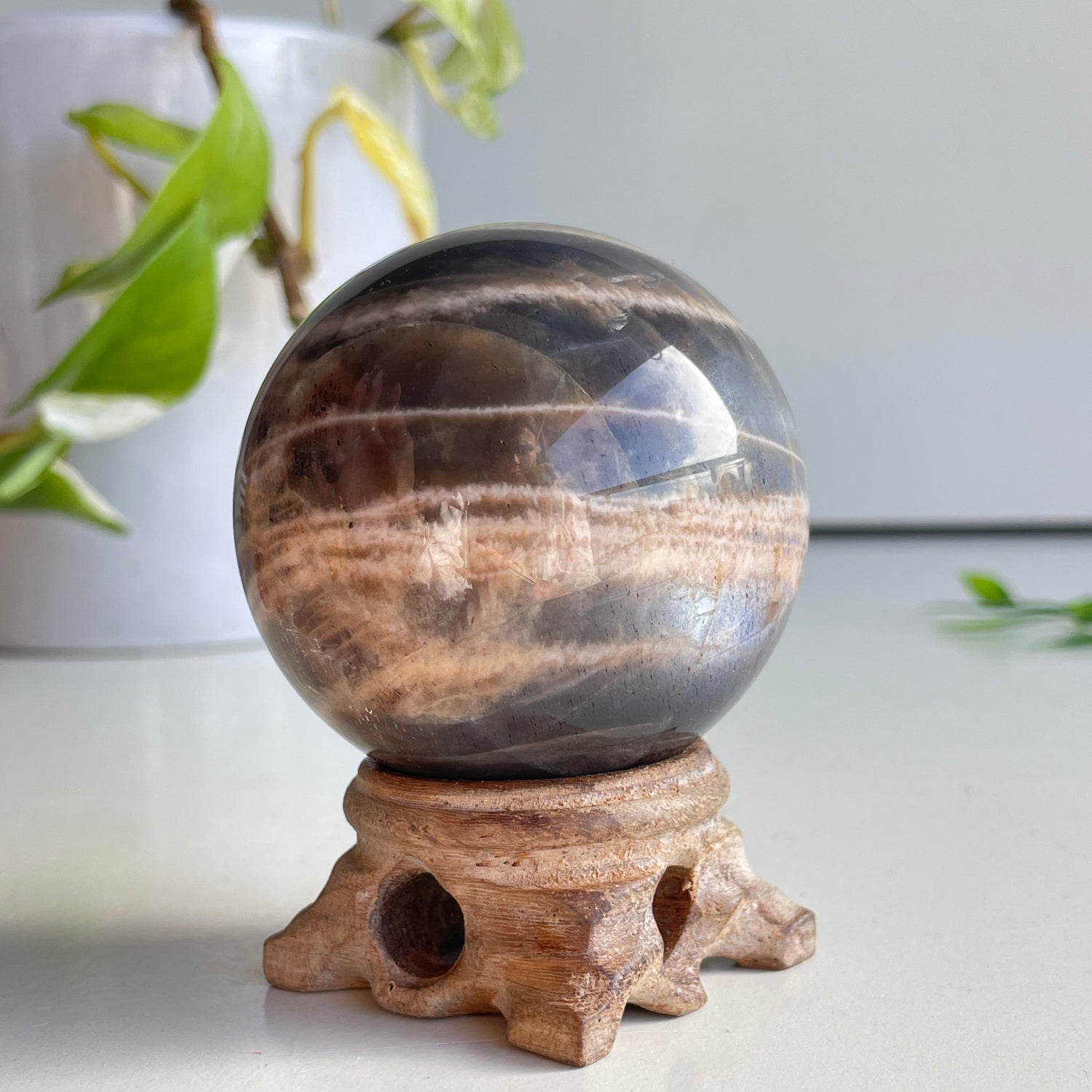 Black Moonstone Sphere 5.8cm