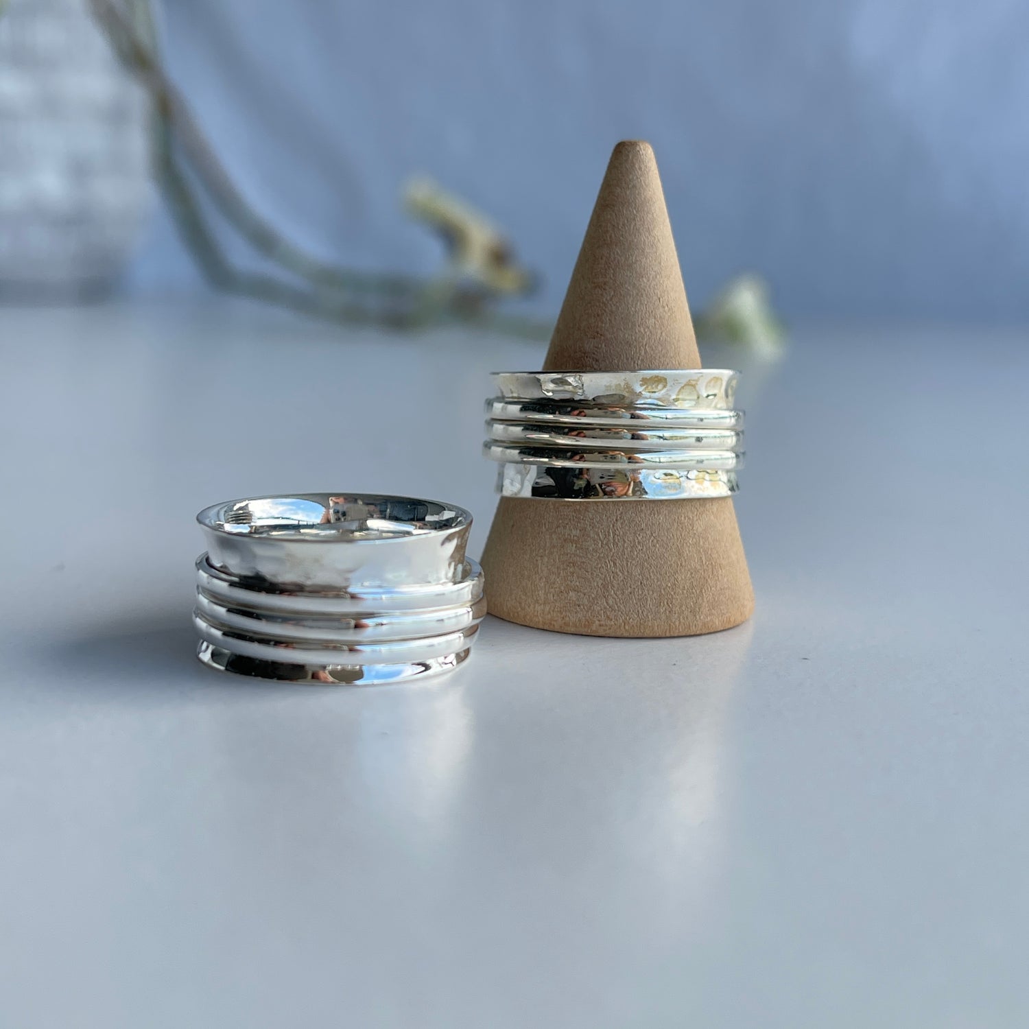 Silver Triple  Spinner Ring R2404