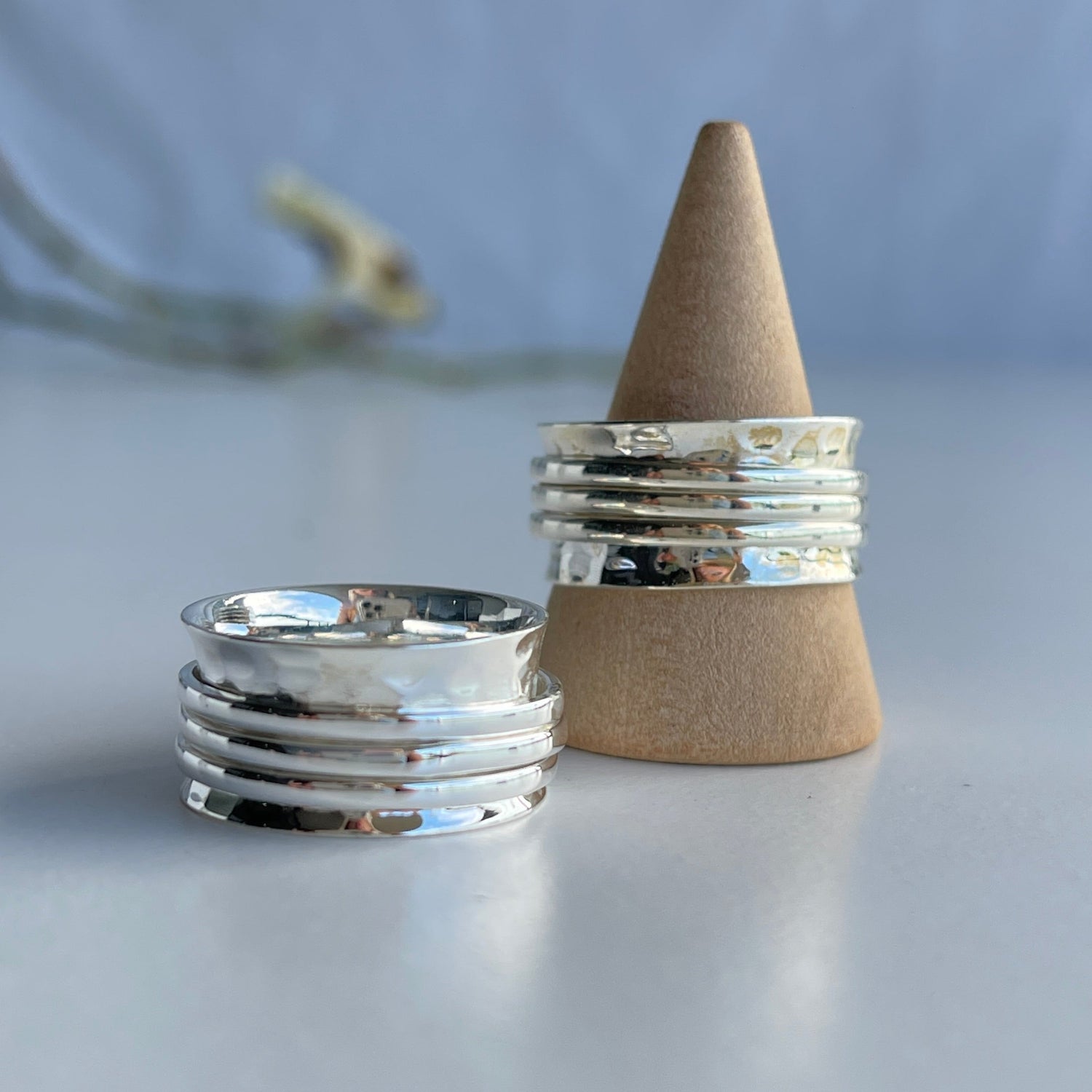 Silver Triple  Spinner Ring R2404