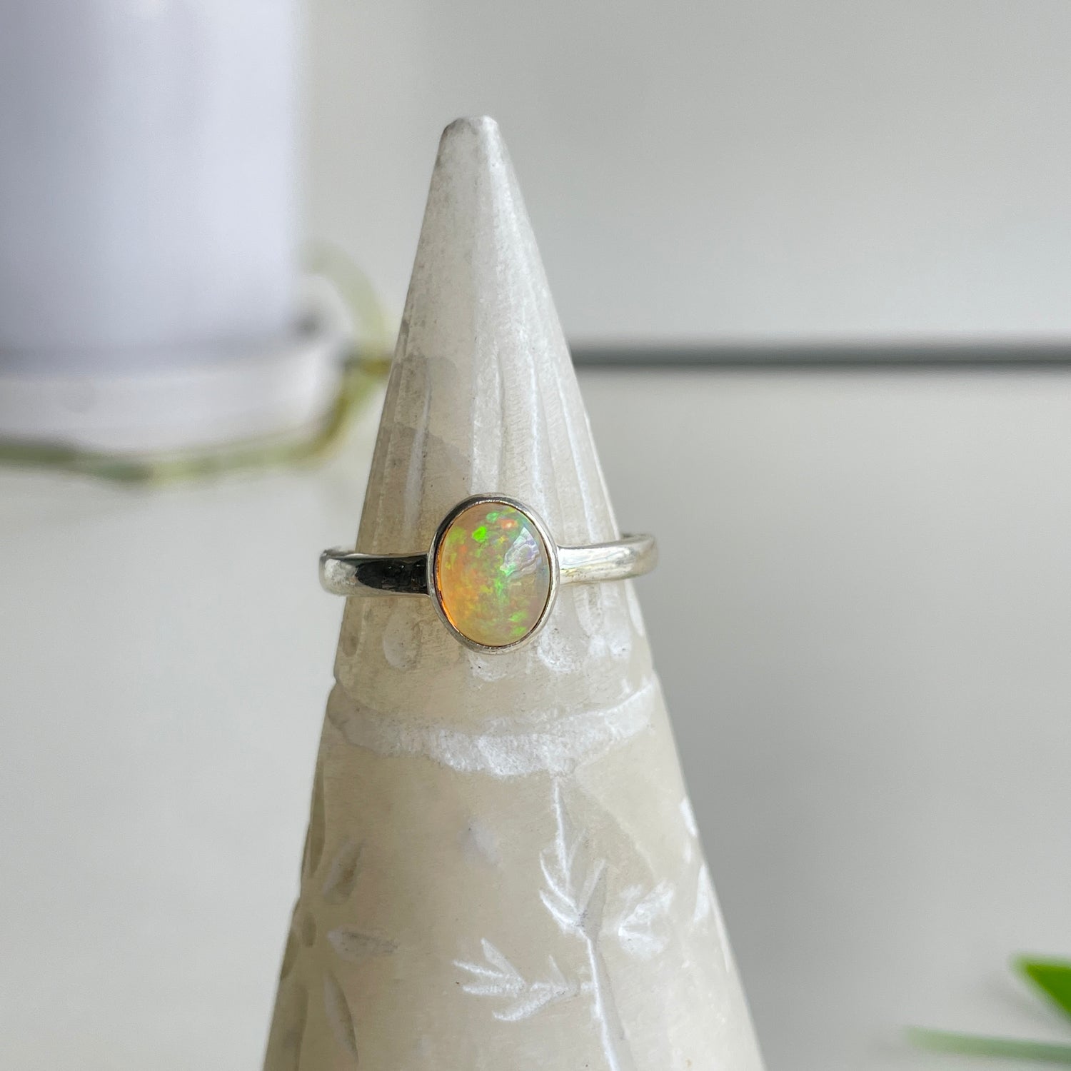 Opal Oval Ring Sz8