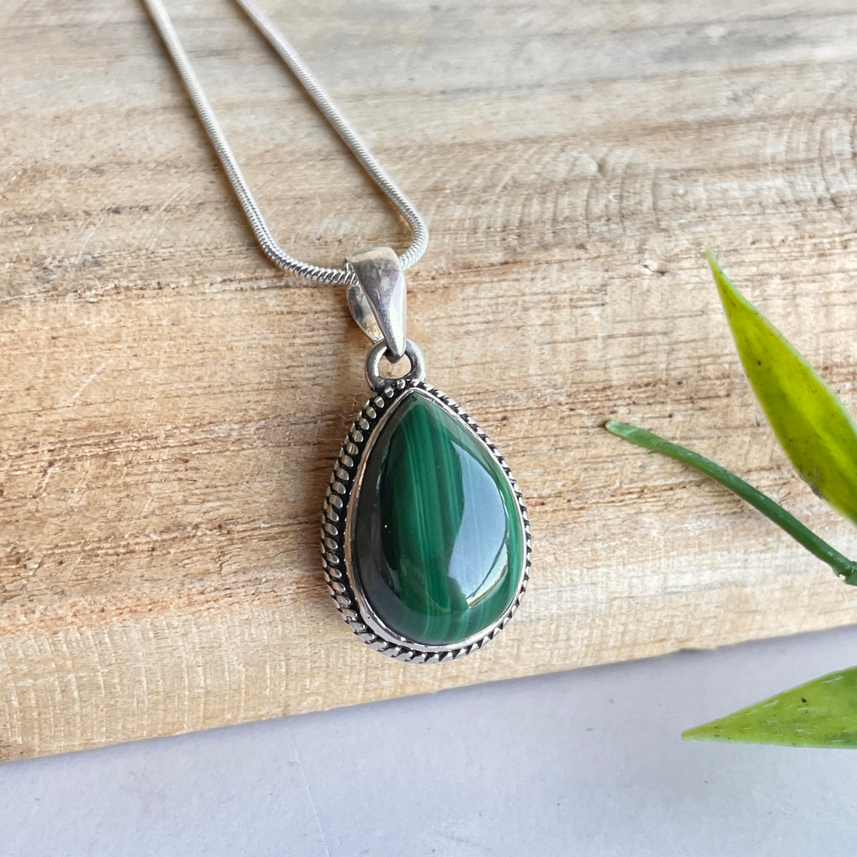 Malachite Teardrop Pendant