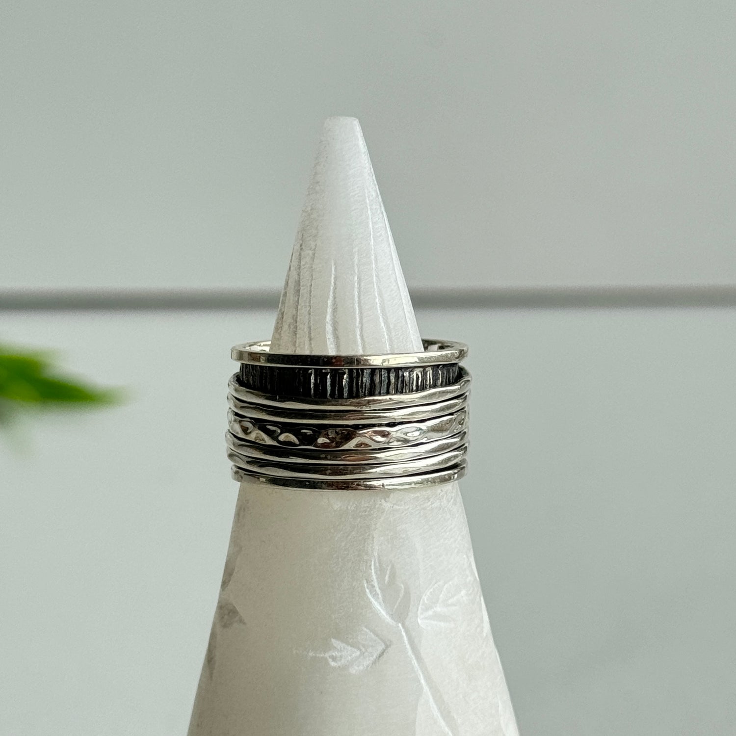 Silver 5 Band Spinner Ring