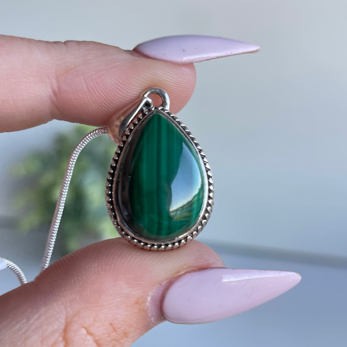 Malachite Teardrop Pendant