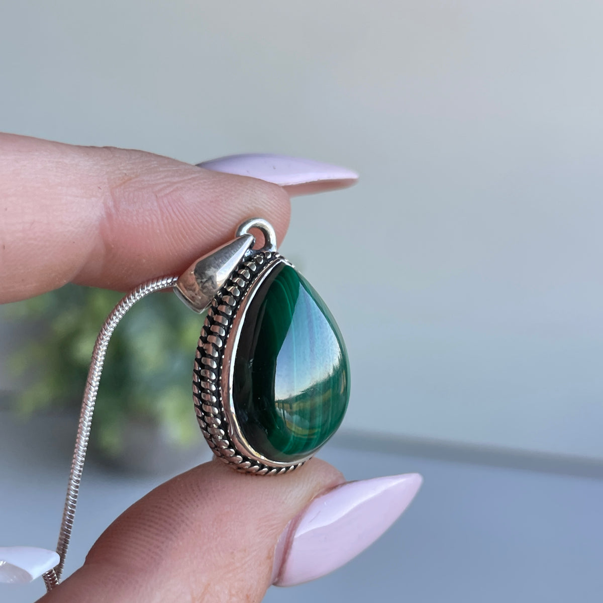 Malachite Teardrop Pendant