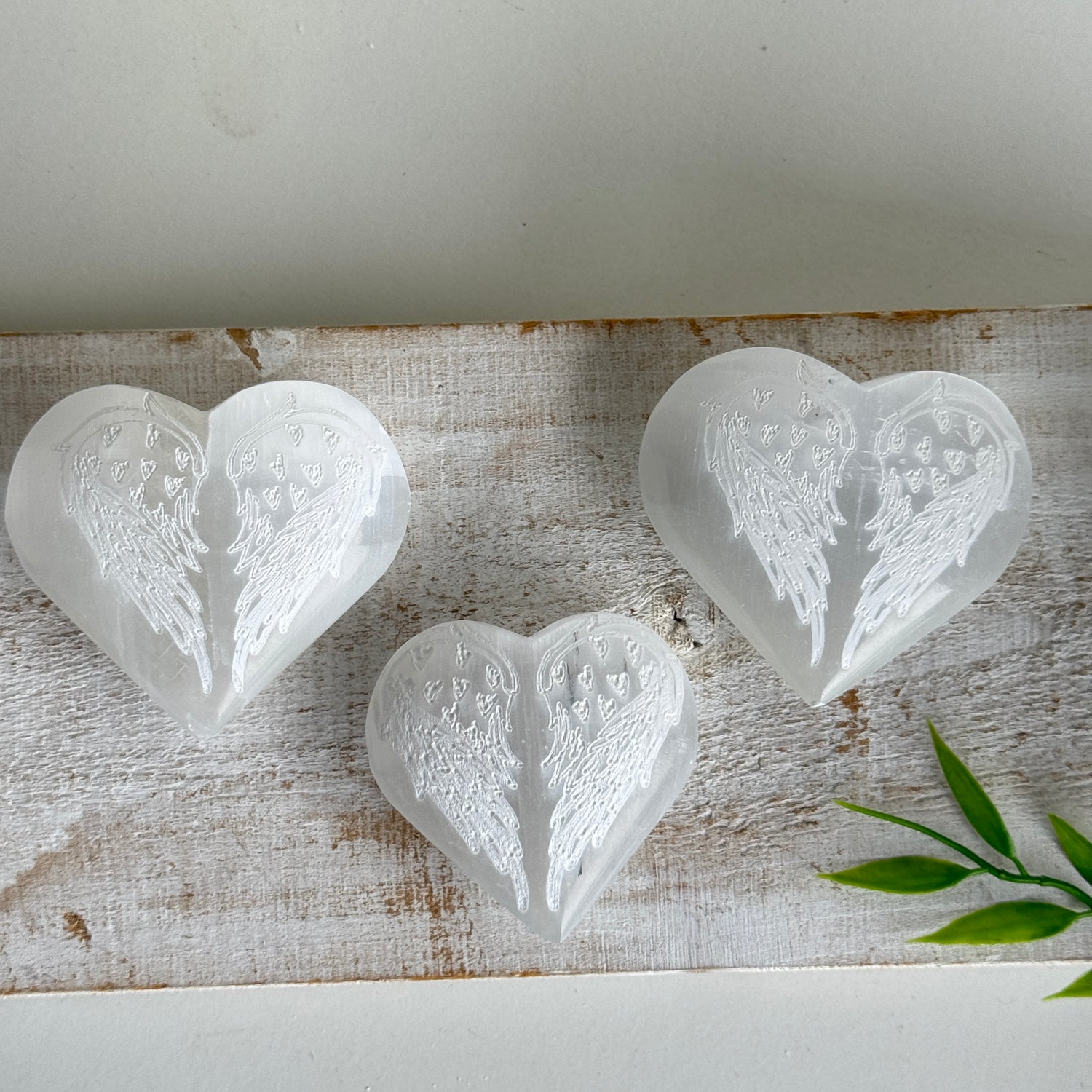 Selenite Heart Angel Wings