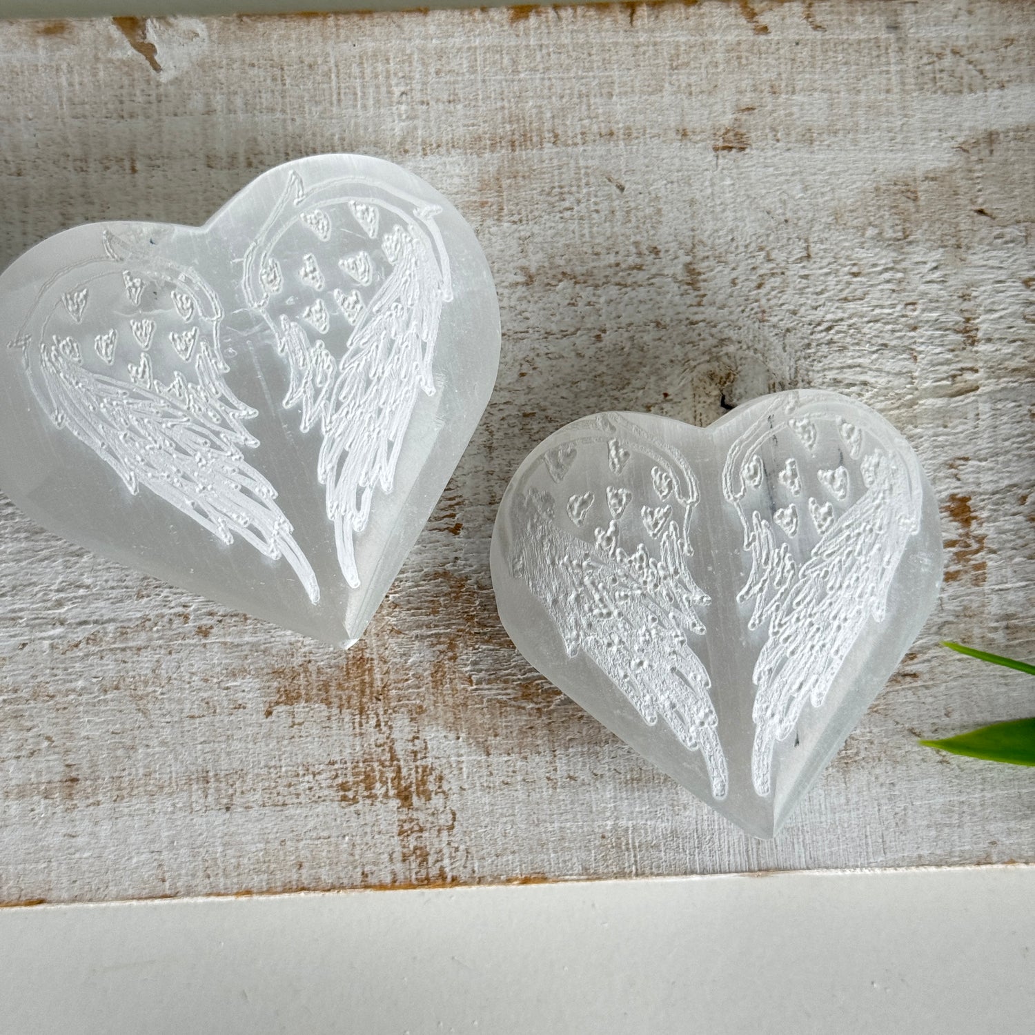 Selenite Heart Angel Wings