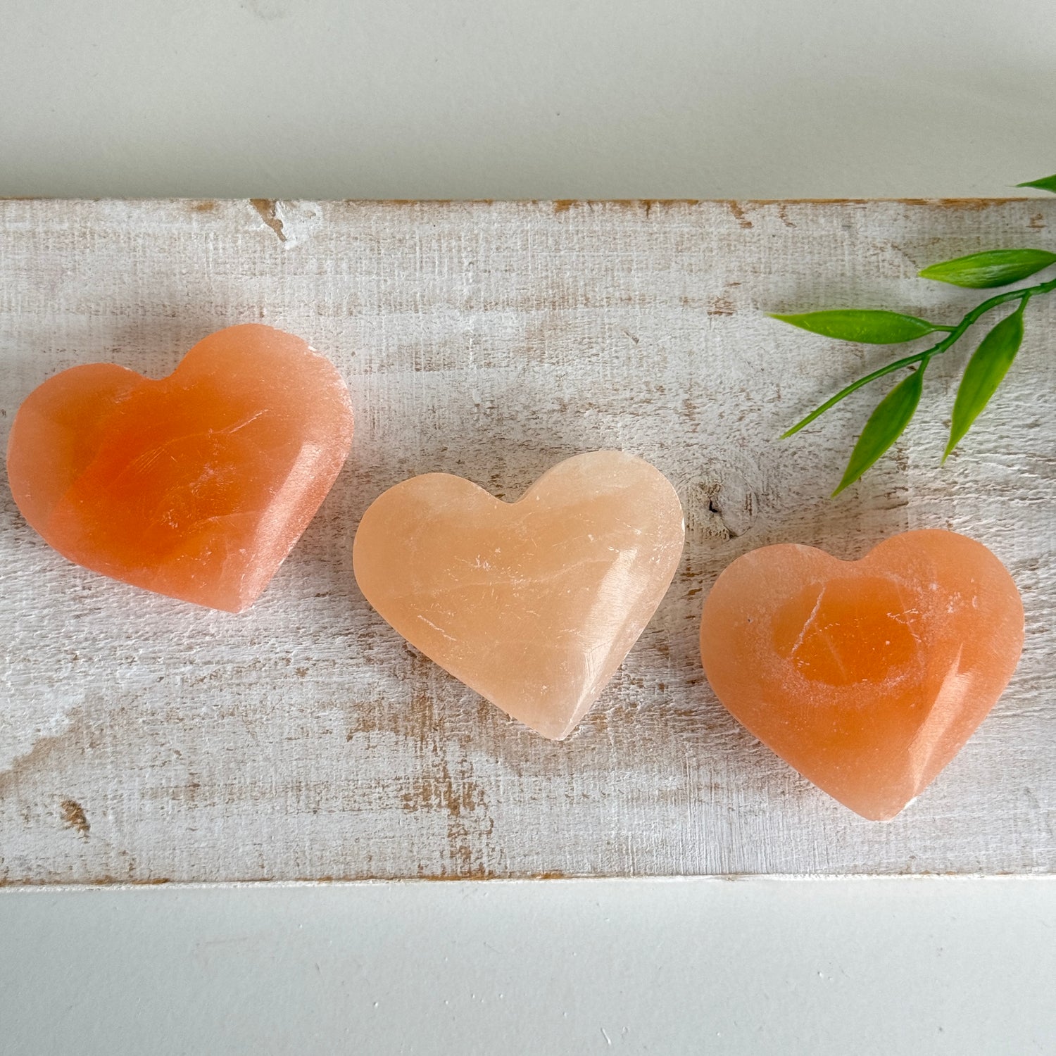 Peach Selenite Heart 5cm