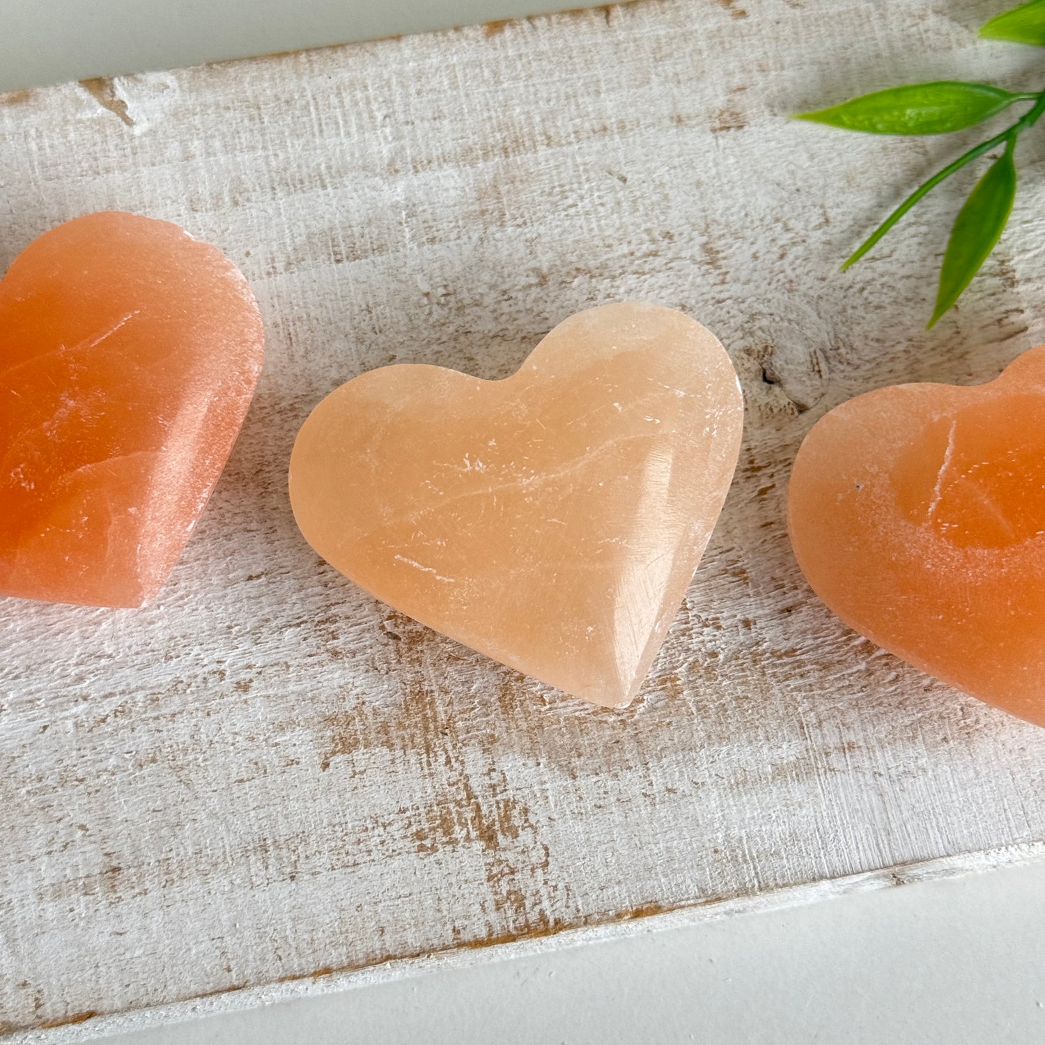 Peach Selenite Heart 5cm