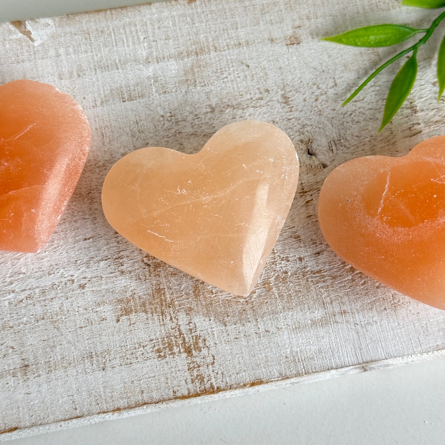Peach Selenite Heart 5cm