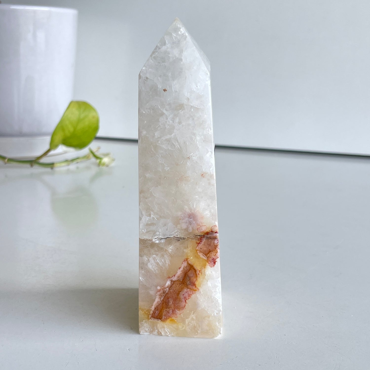 Flower Agate Obelisk 13.9cm