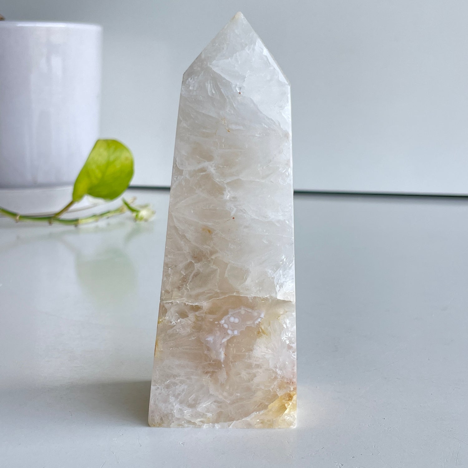 Flower Agate Obelisk 13.9cm