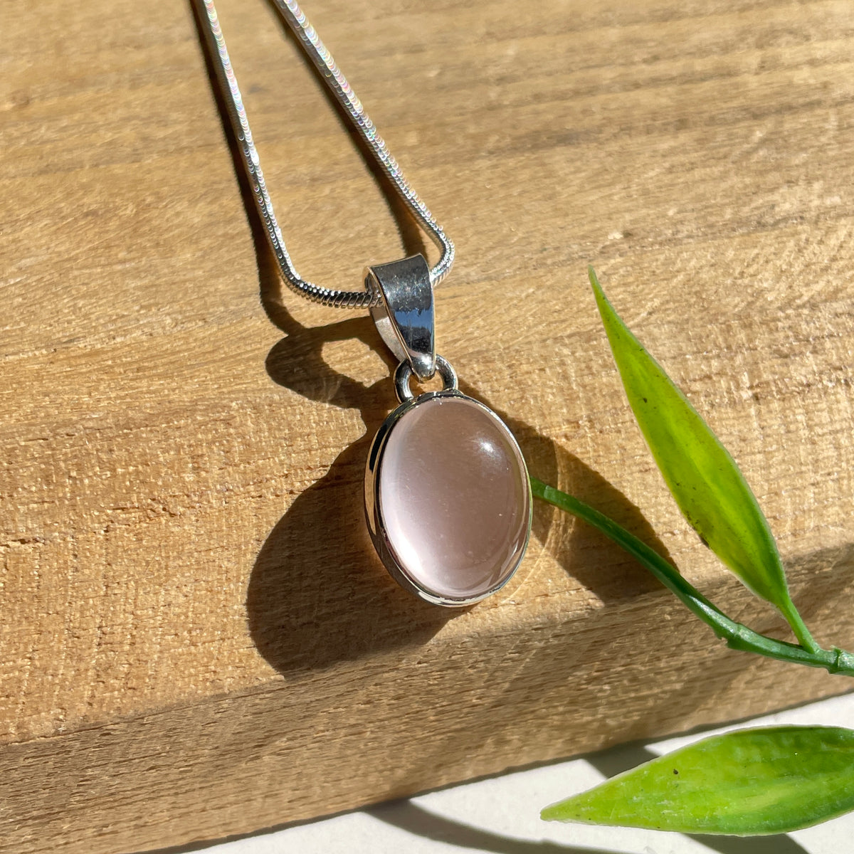 Rose Quartz Oval Pendant