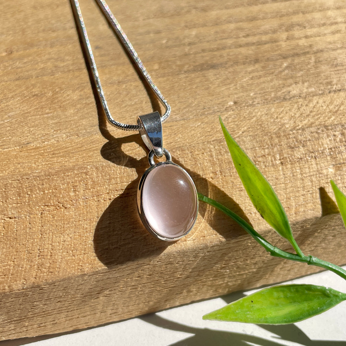 Rose Quartz Oval Pendant