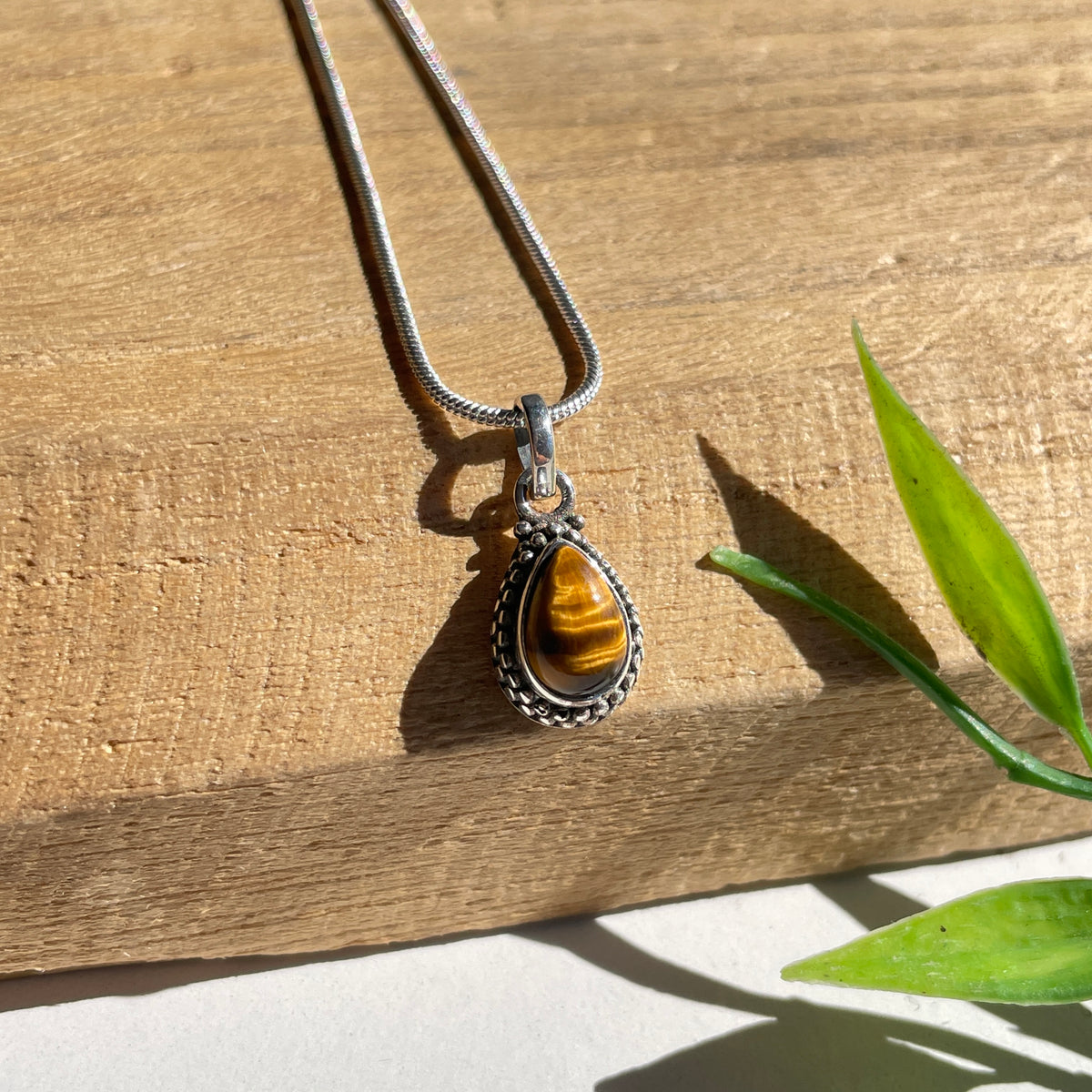 Tigers Eye Teardrop Pendant