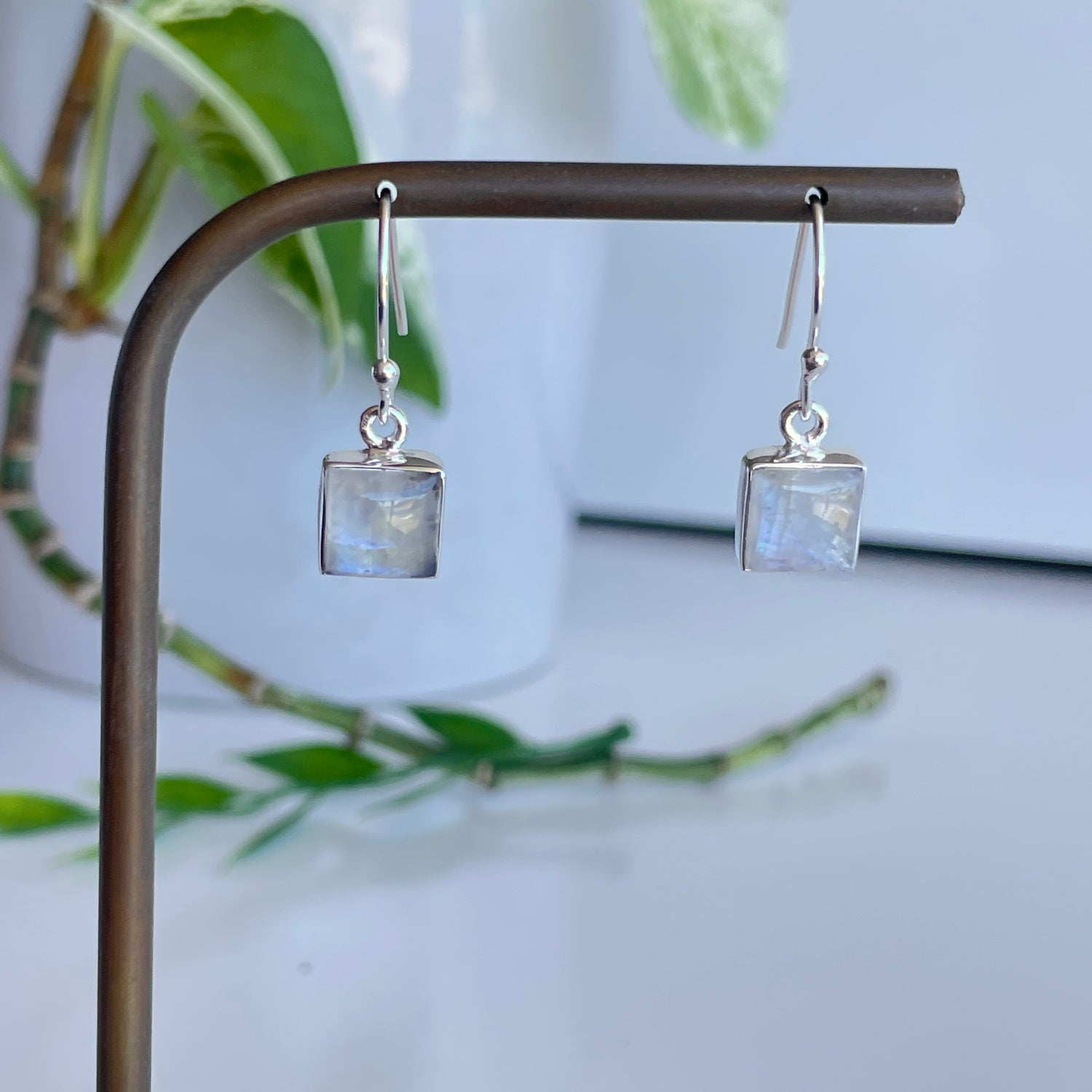 Moonstone Square Earrings