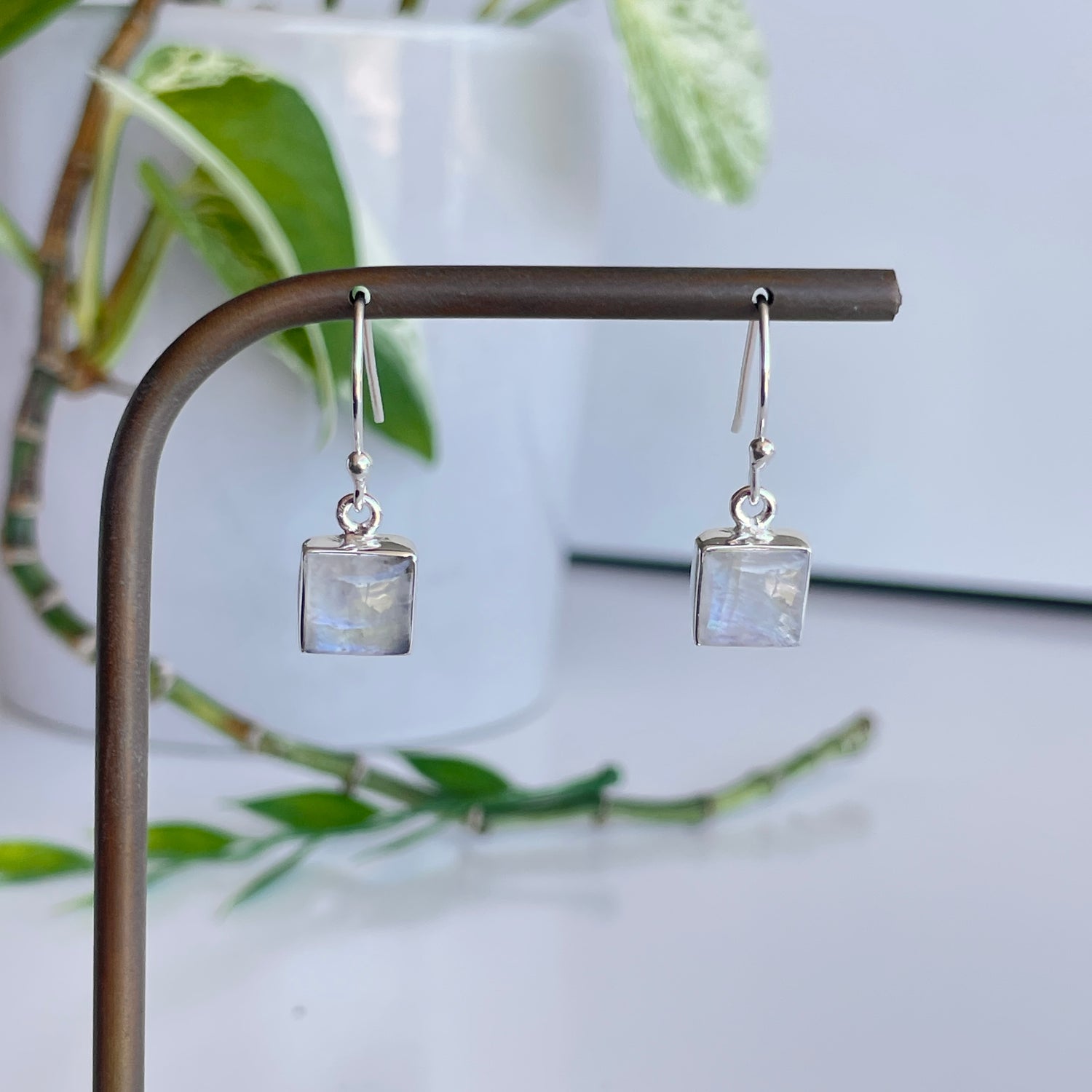 Moonstone Square Earrings