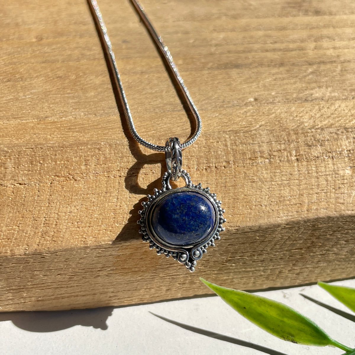 Lapis Lazuli Oval Filigree Pendant