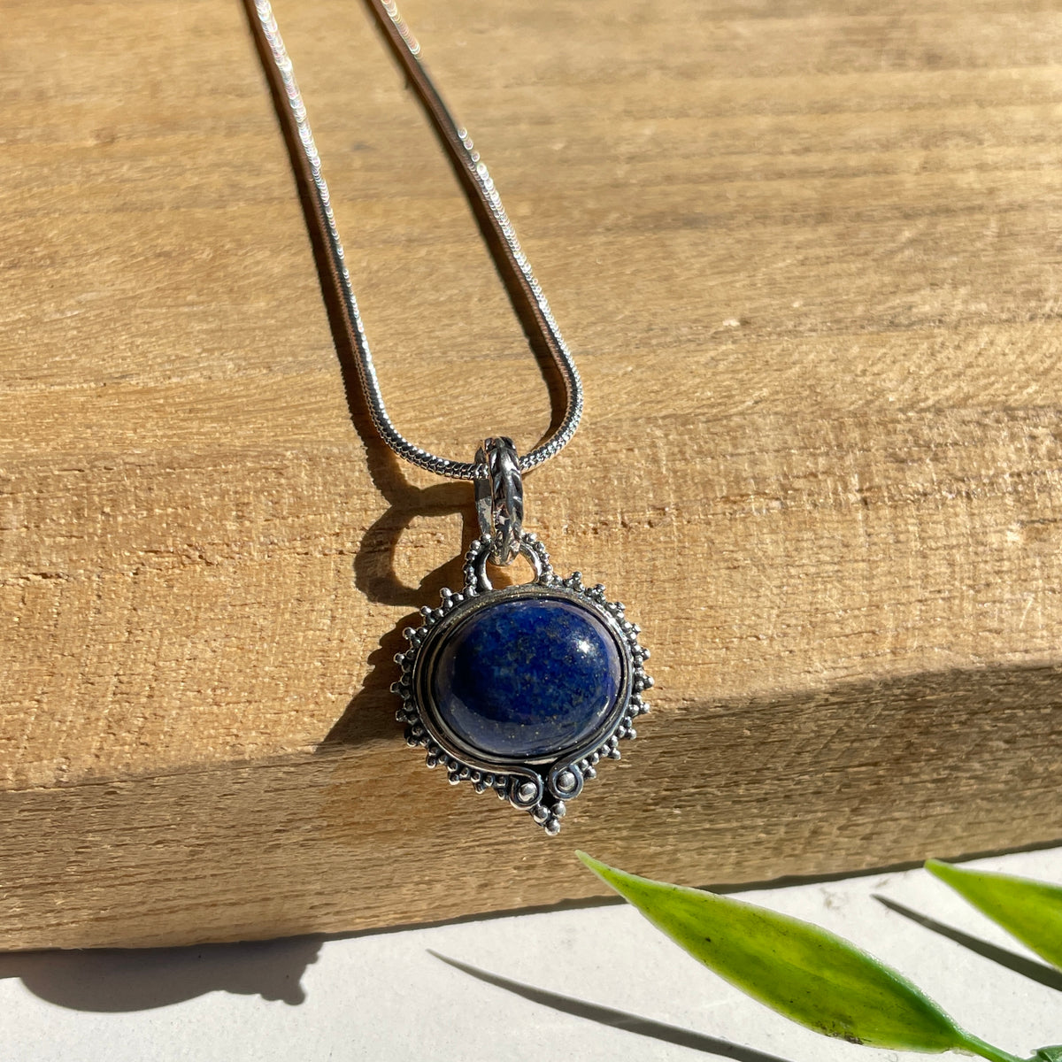 Lapis Lazuli Oval Filigree Pendant