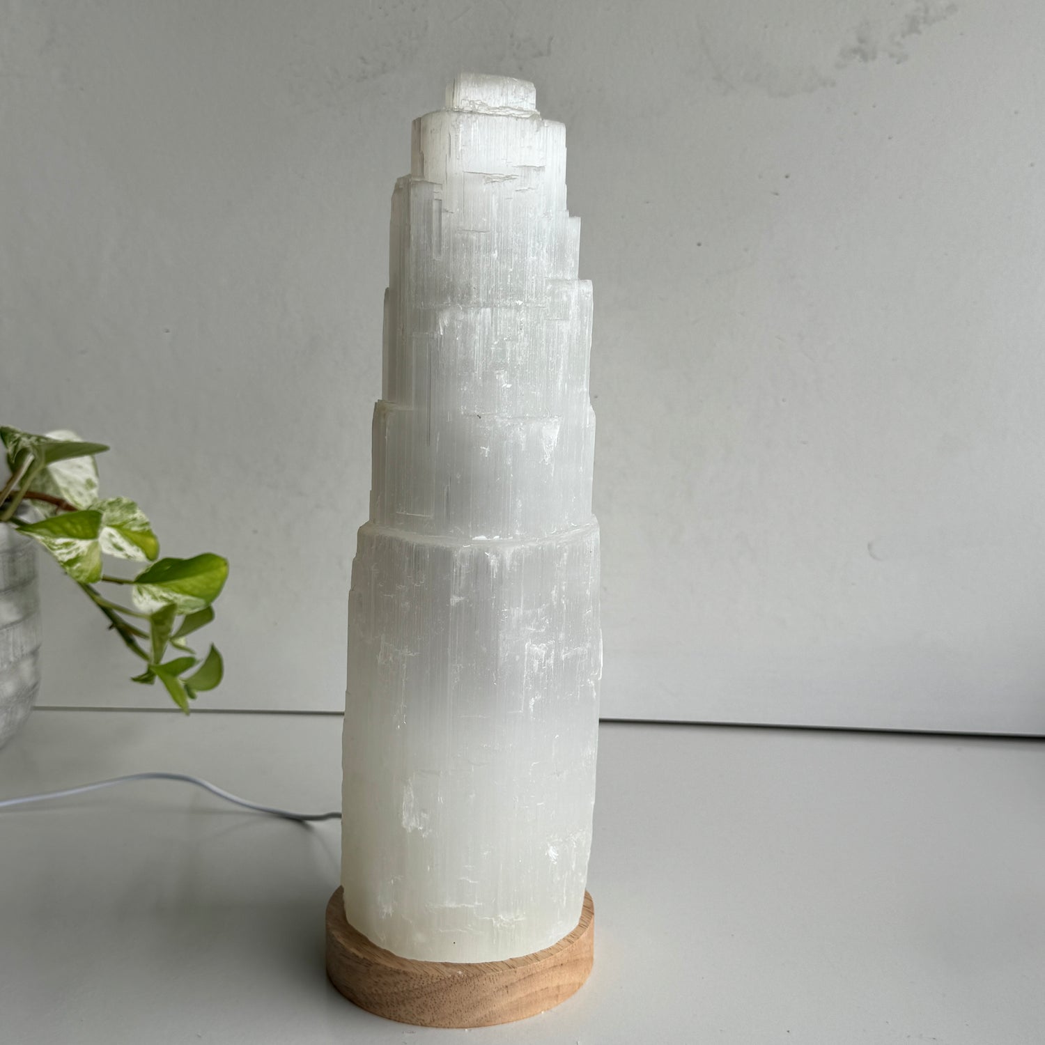 Selenite Lamp Small