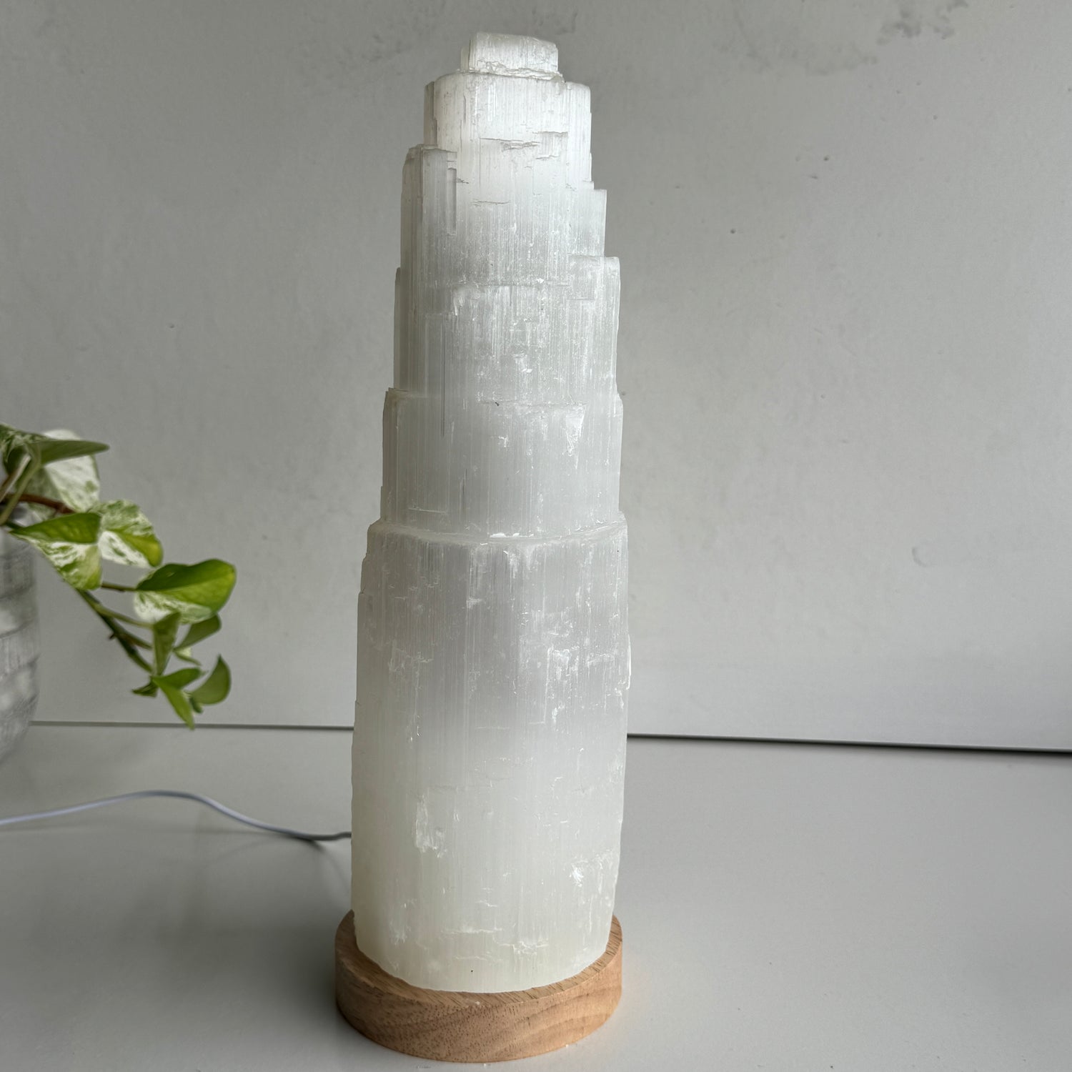Selenite Lamp Small