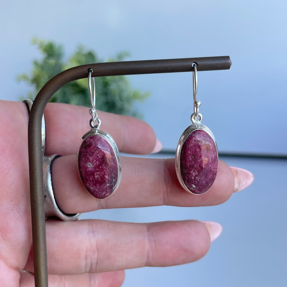 Thulite Oval Earrings