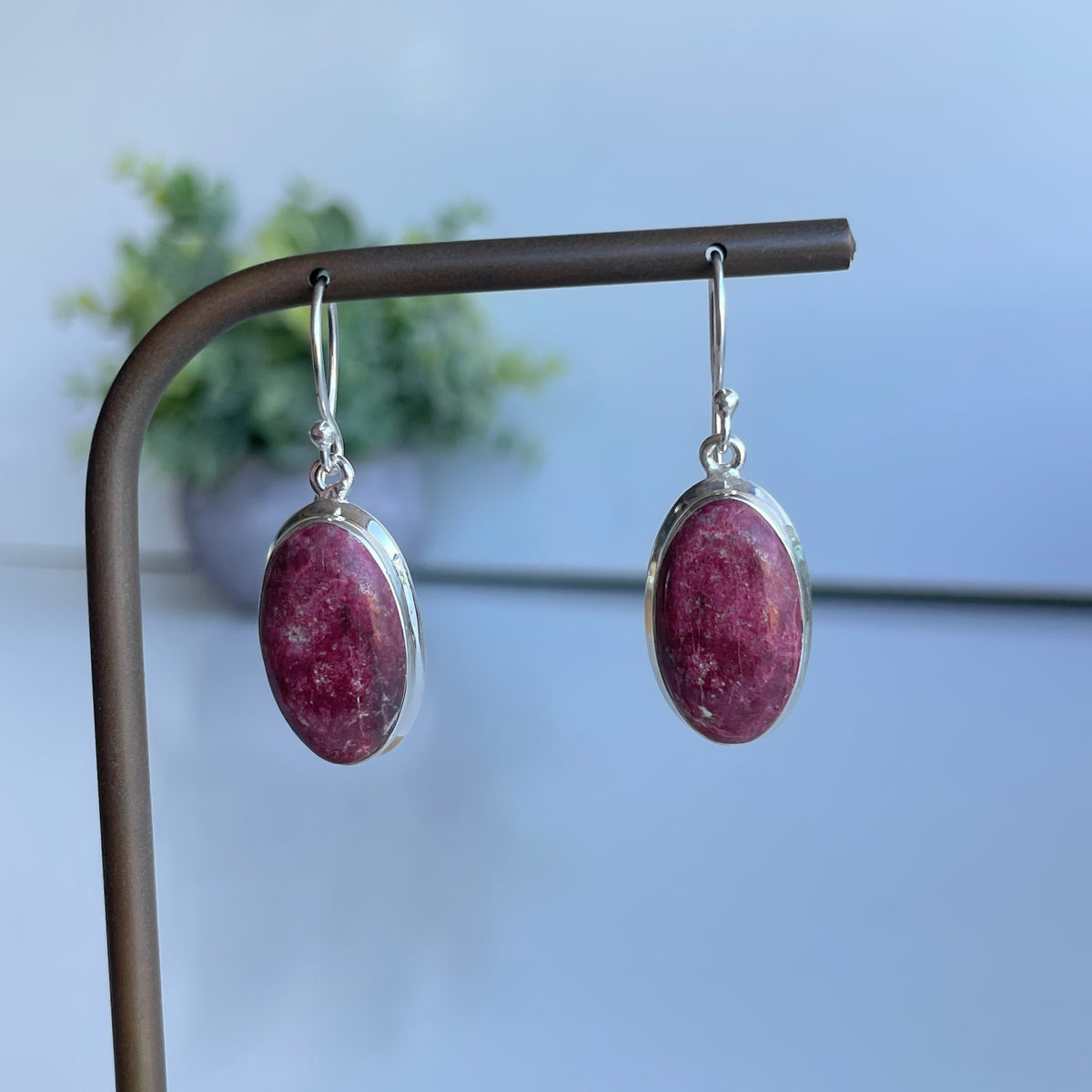 Thulite Oval Earrings