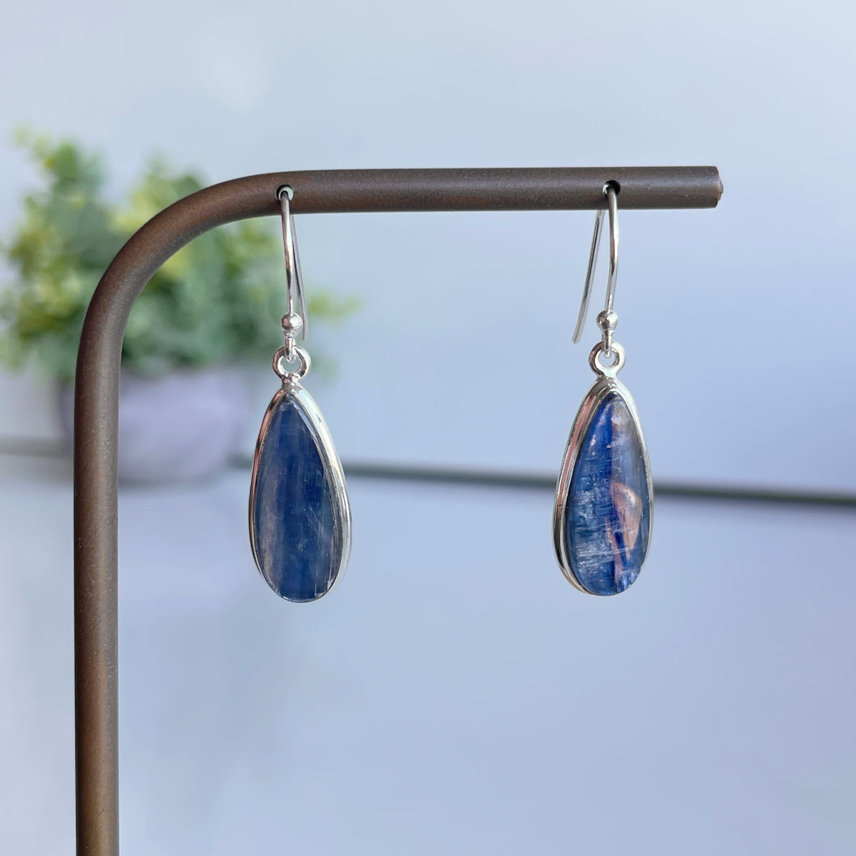 Blue Kyanite Teardrop Earrings