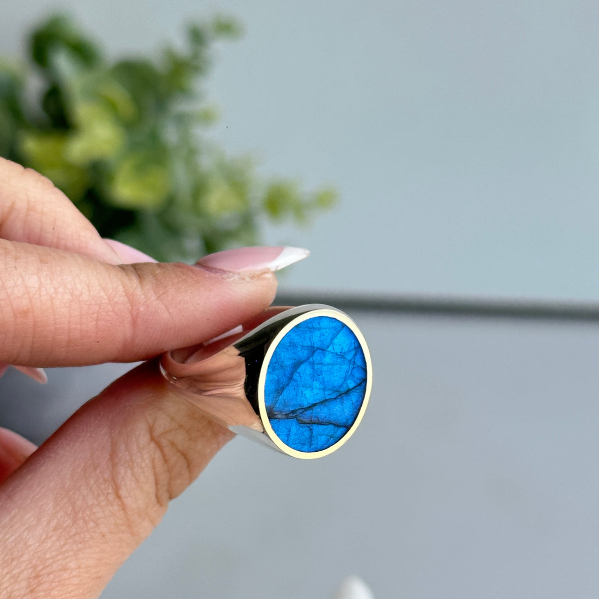 Labradorite Oval Ring Sz12