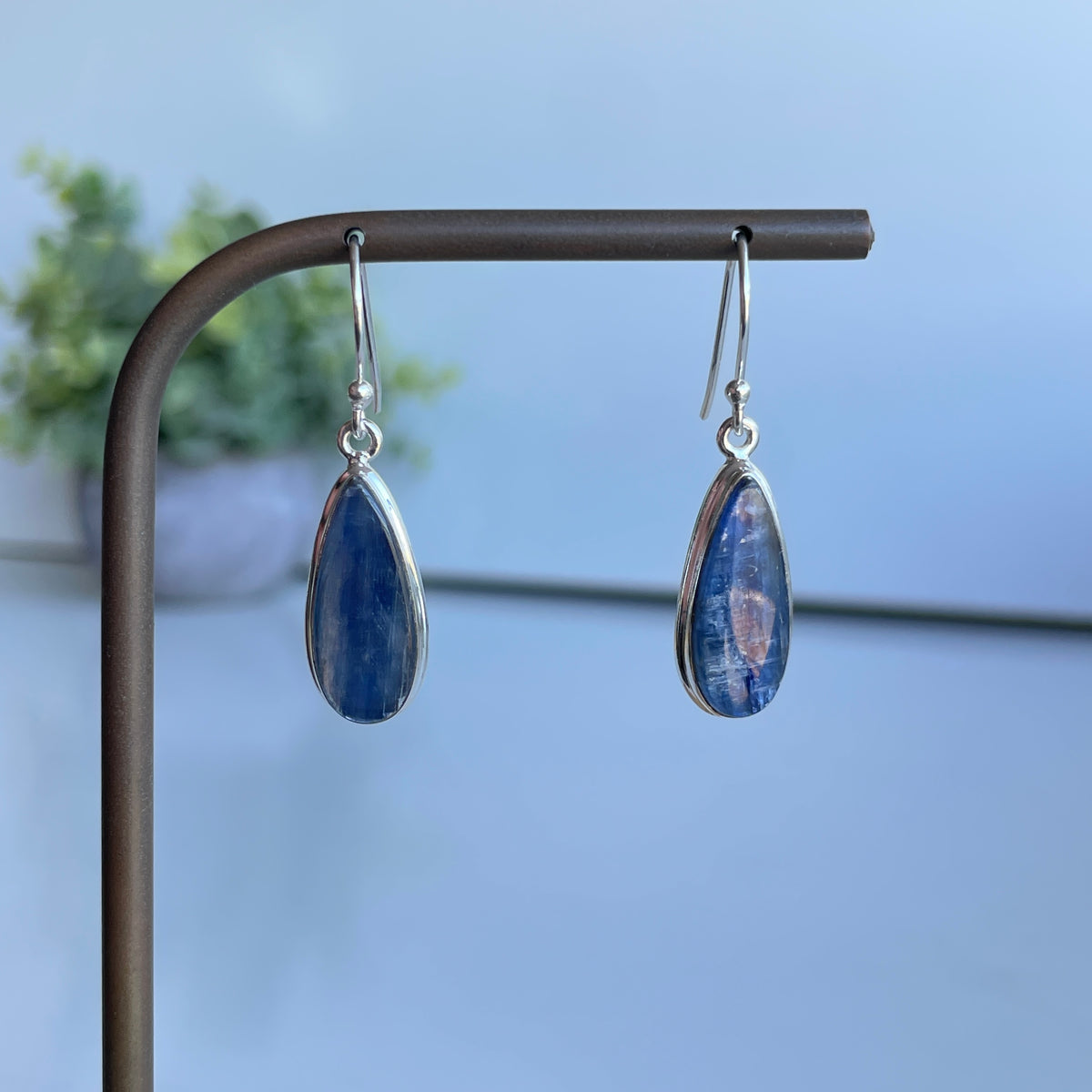 Blue Kyanite Teardrop Earrings