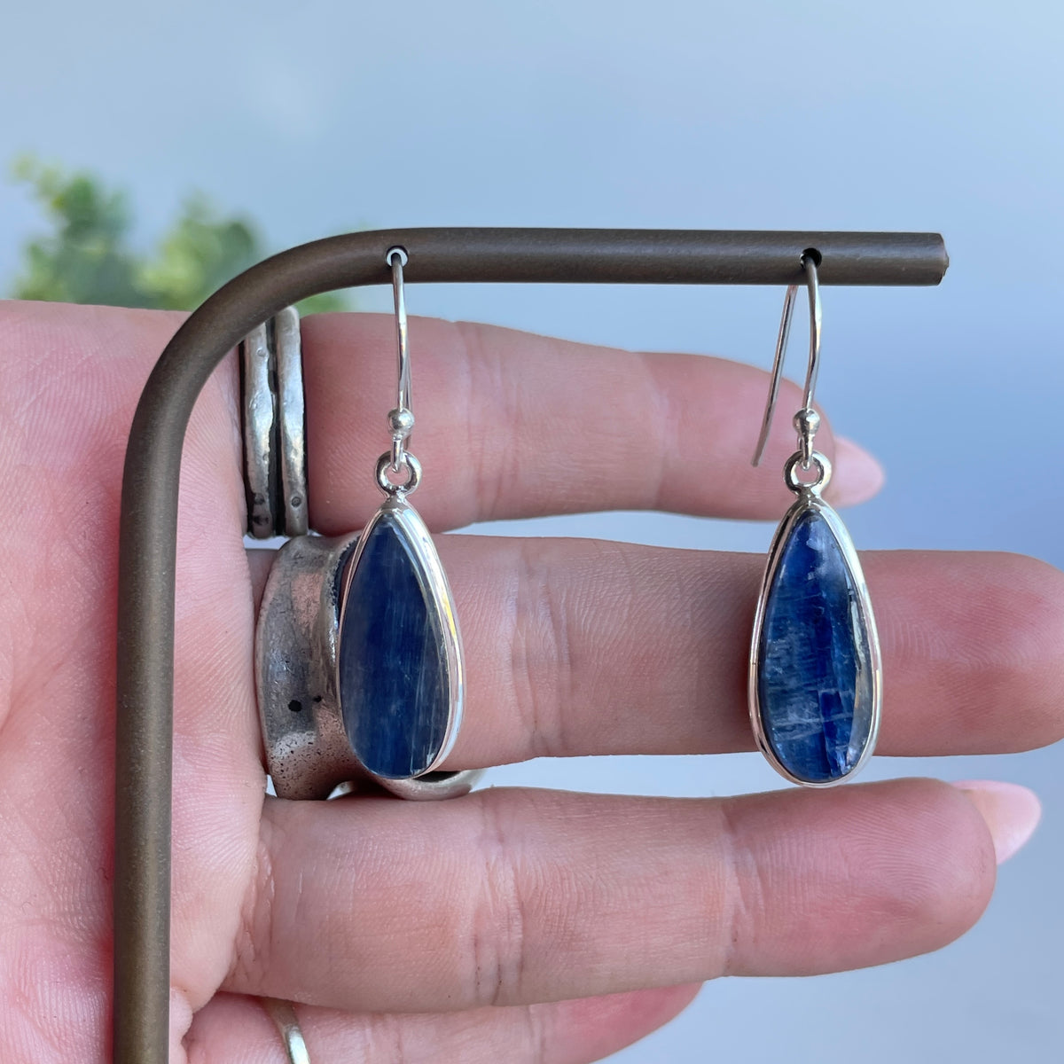 Blue Kyanite Teardrop Earrings
