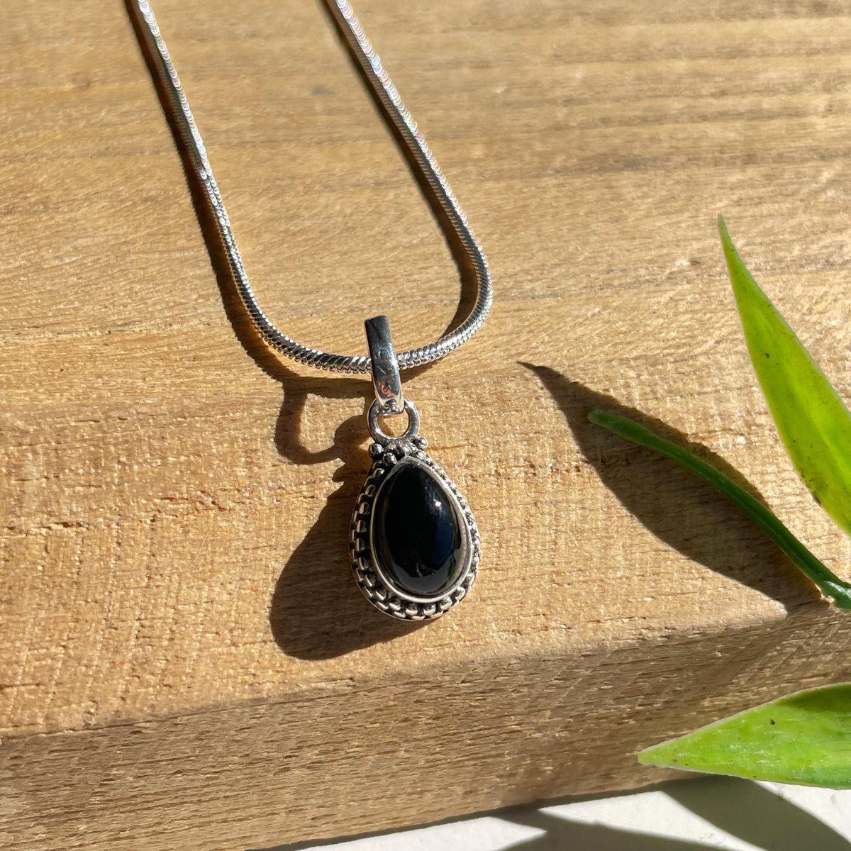 Black Onyx Teardrop Pendant
