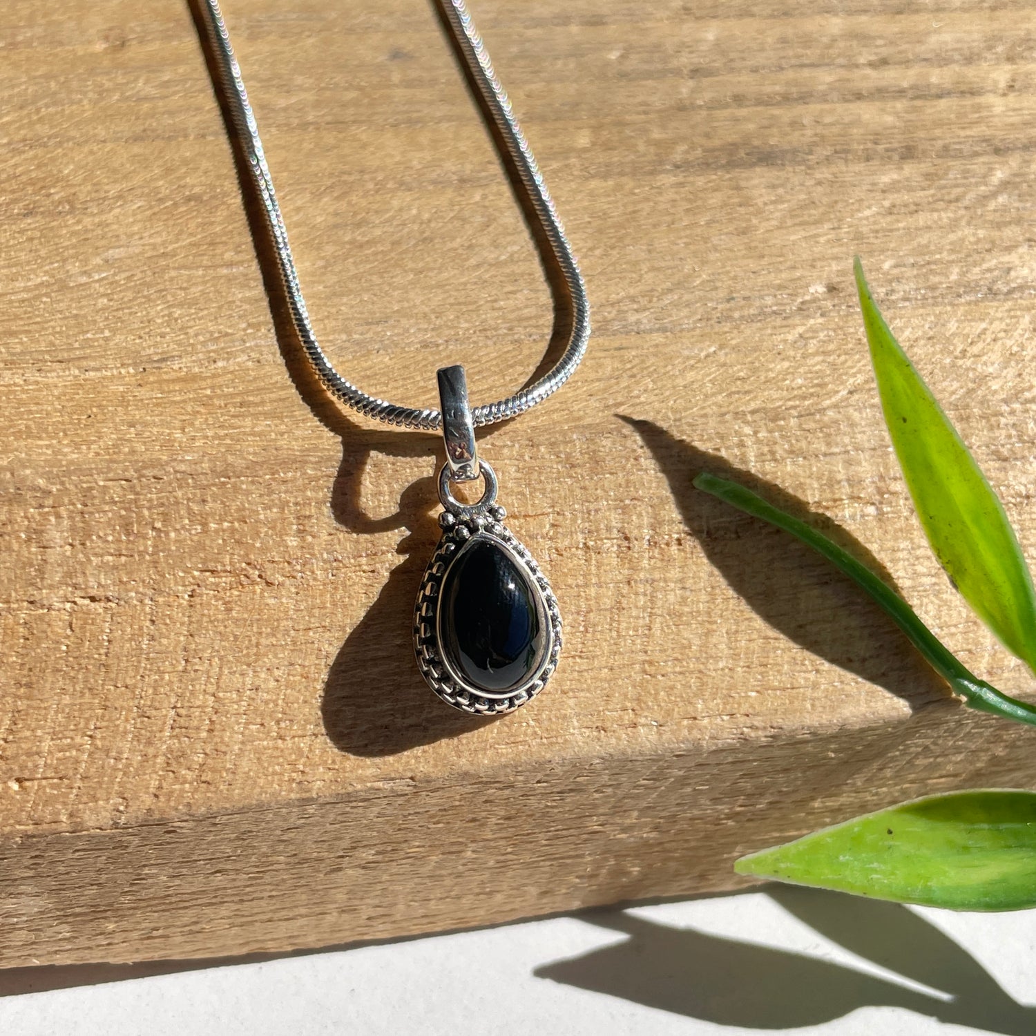Black Onyx Teardrop Pendant