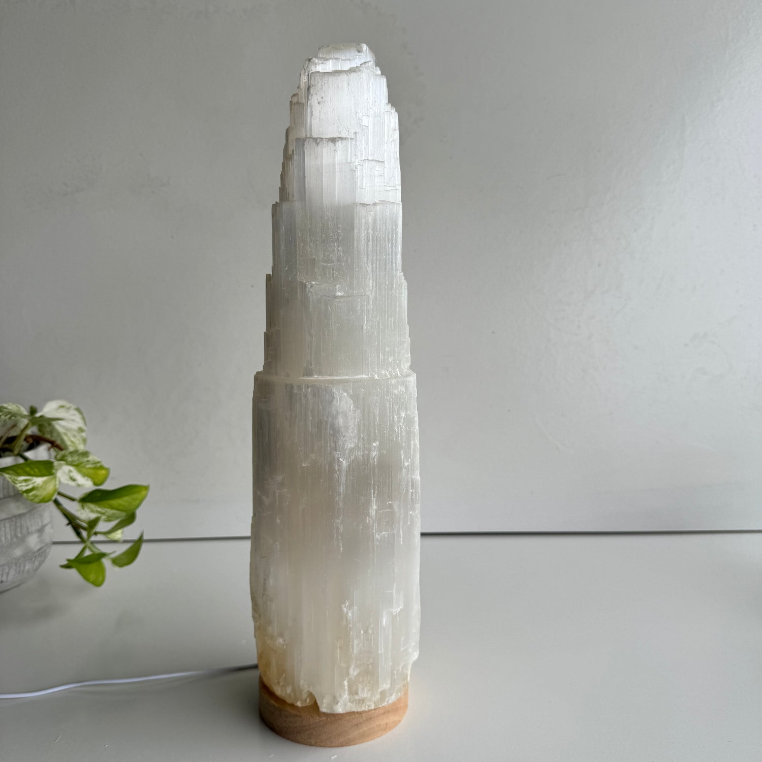 Selenite Lamp Large