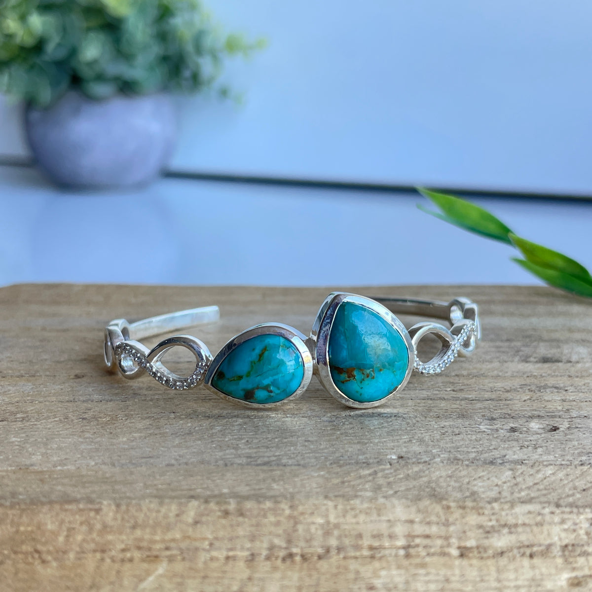Mohave Turquoise Teardrop Cuff Bracelet
